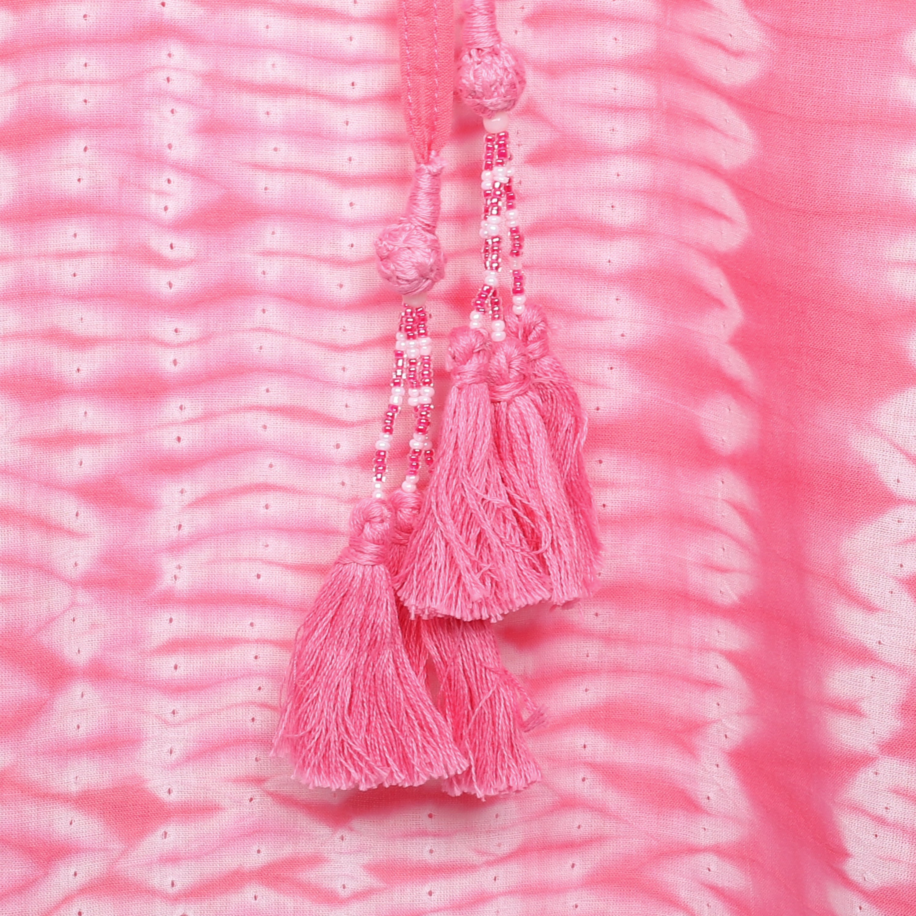 Cotton Candy Needle Shibori Maxi Kaftan Dress
