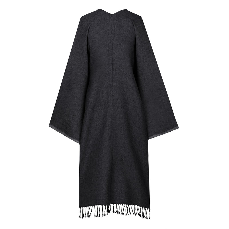 Earl Grey Boiled Wool Kimono Coat Reversible