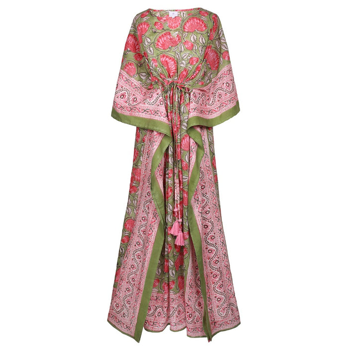 Francis Floral Maxi Kaftan Dress On Back Order 3-5 Days