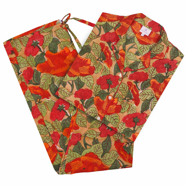 Frida Floral Cotton Long Sleeve Pajamas M and L ON BACKORDER 2-4 WEEKS