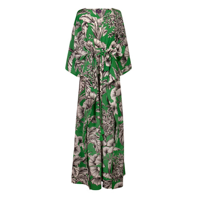 Giardino Verde Italian Silk Maxi Kaftan