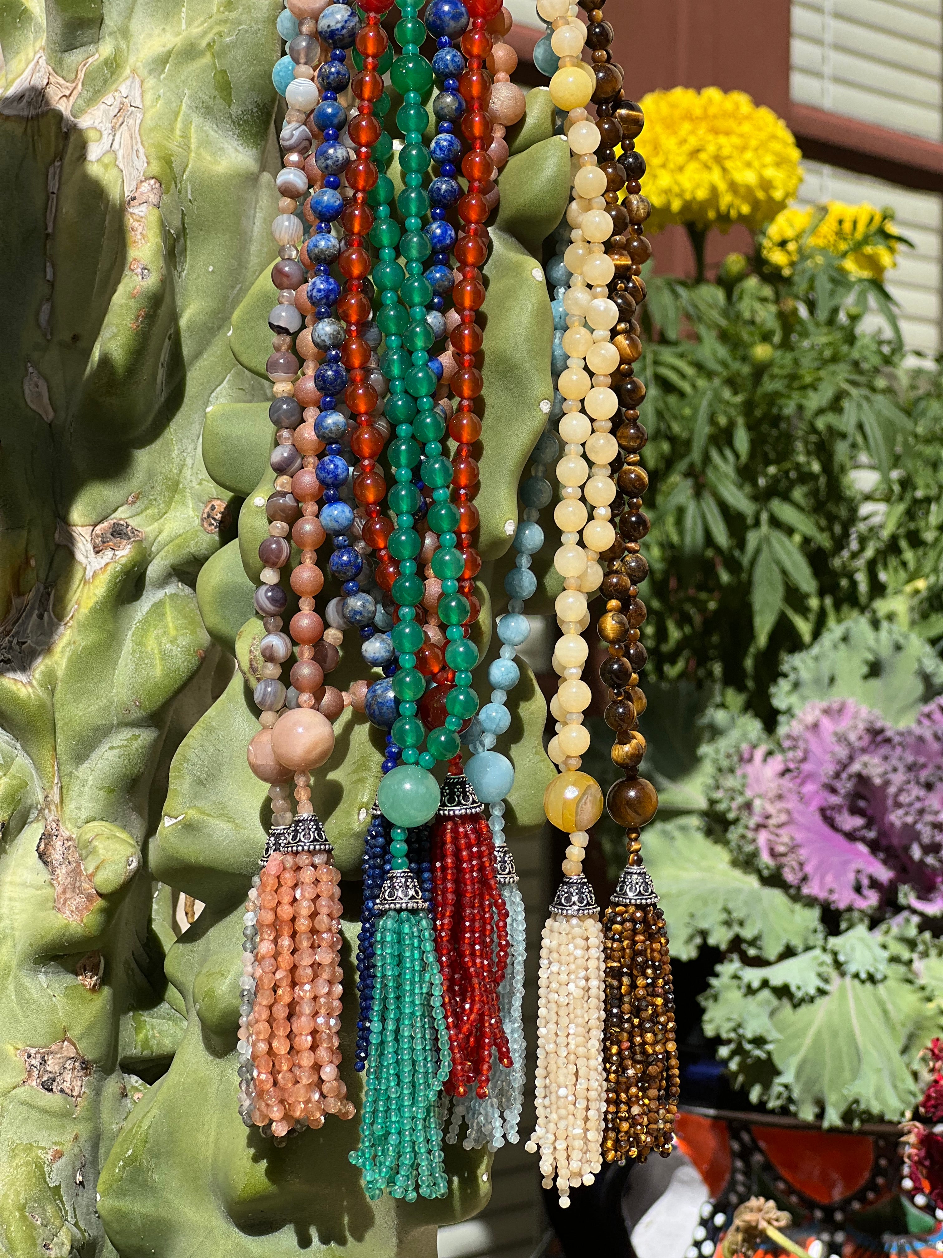 Semi Precious Green Onyx Mala