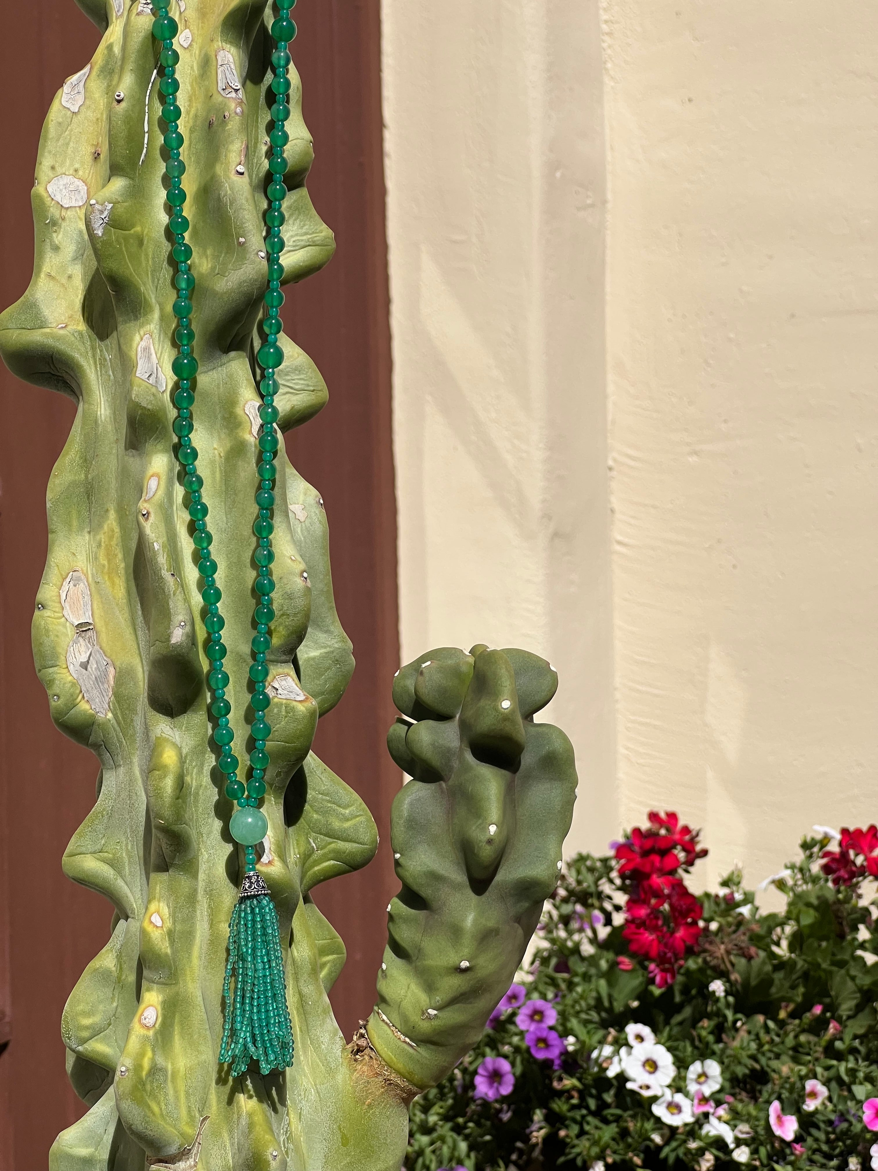 Semi Precious Green Onyx Mala