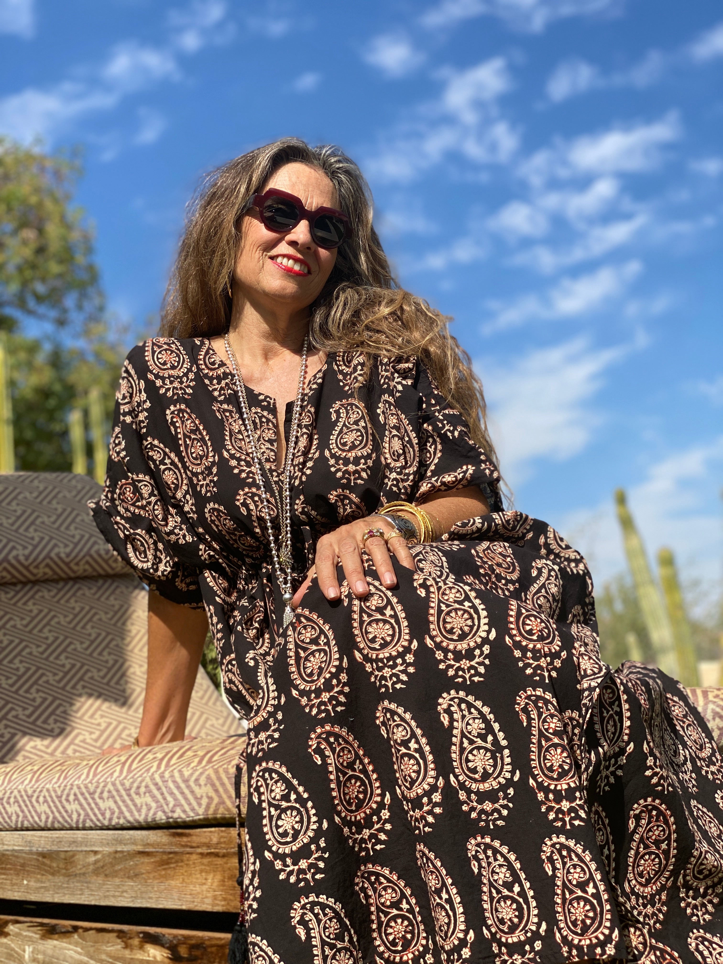 Maharani Maxi Kaftan Dress Natural Dyes