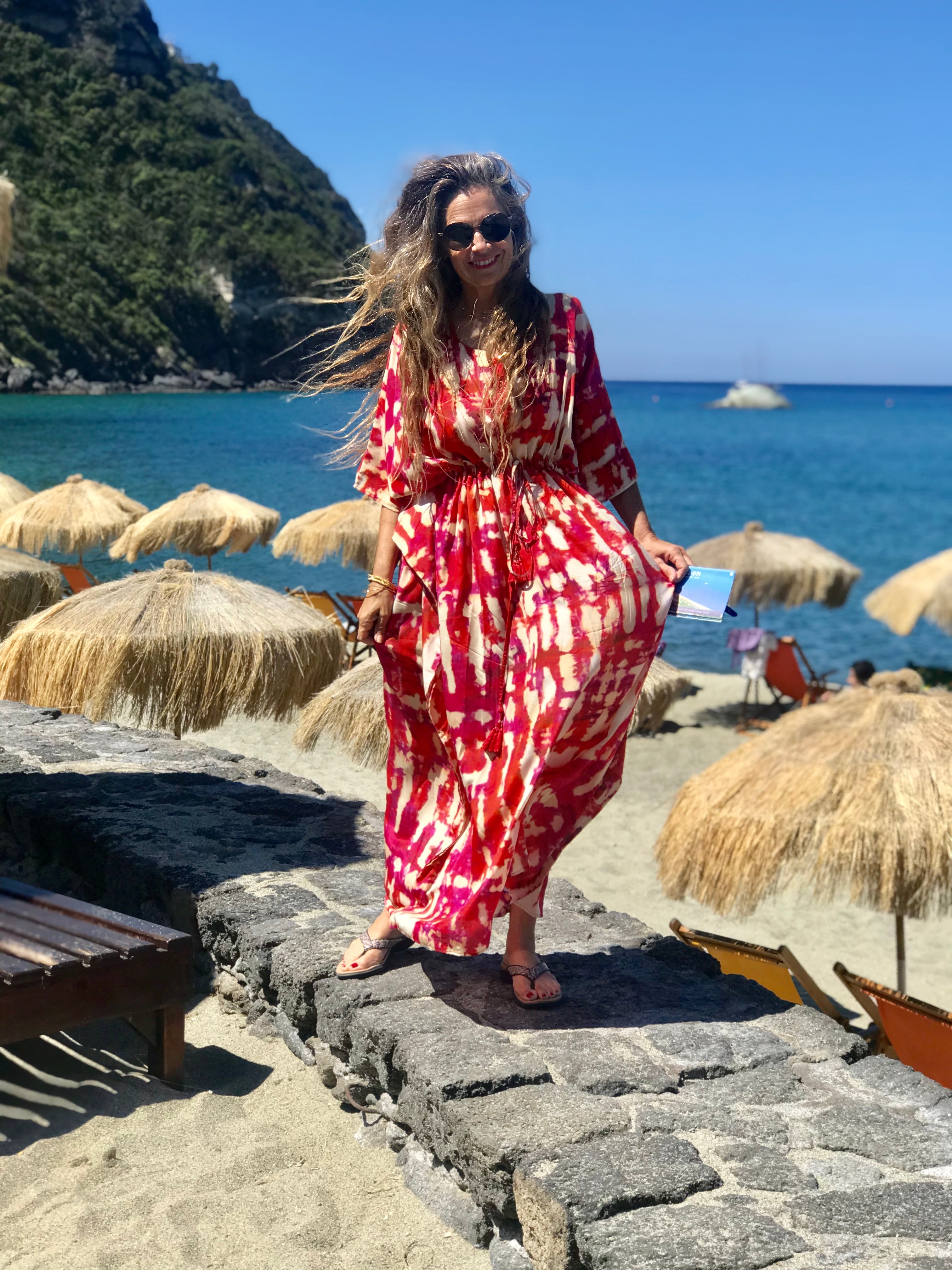 Amalfi Italian Silk Maxi Kaftan Dress