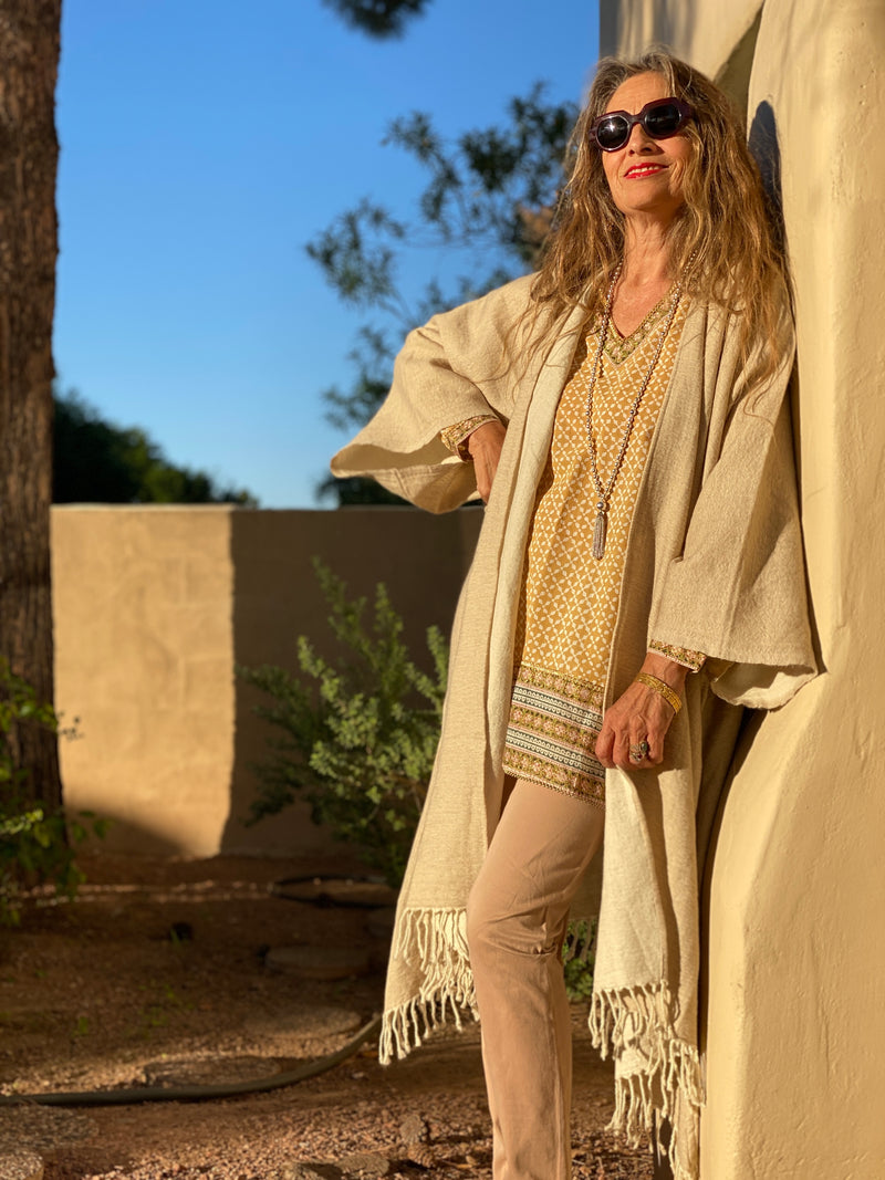 Mykonos Gold Asymmetrical Tunic FINAL SALE AVAILABLE IN MEDIUM ONLY