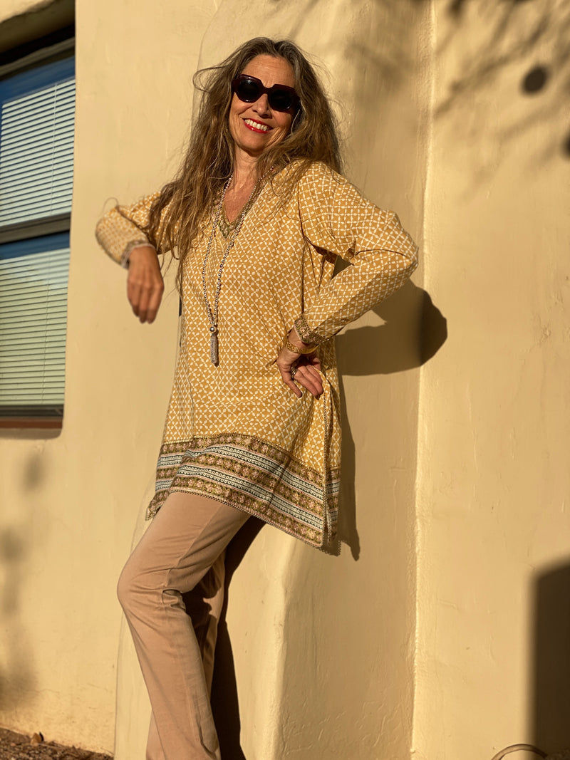 Mykonos Gold Asymmetrical Tunic FINAL SALE AVAILABLE IN MEDIUM ONLY