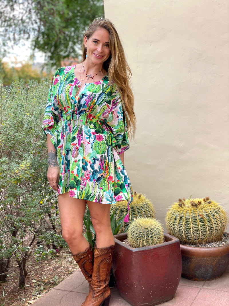 Primavera Italian Silk Short Kaftan