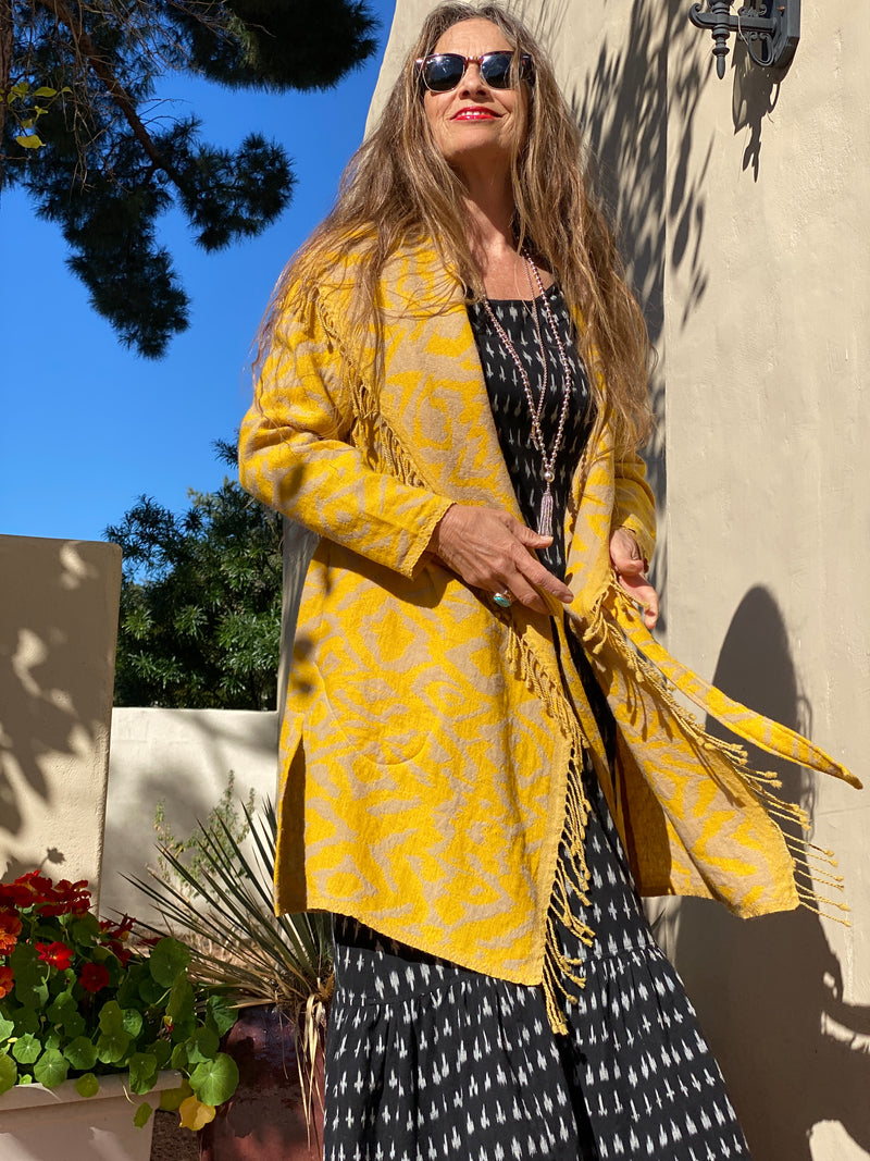 Cheryl Turmeric Boiled Wool Coat