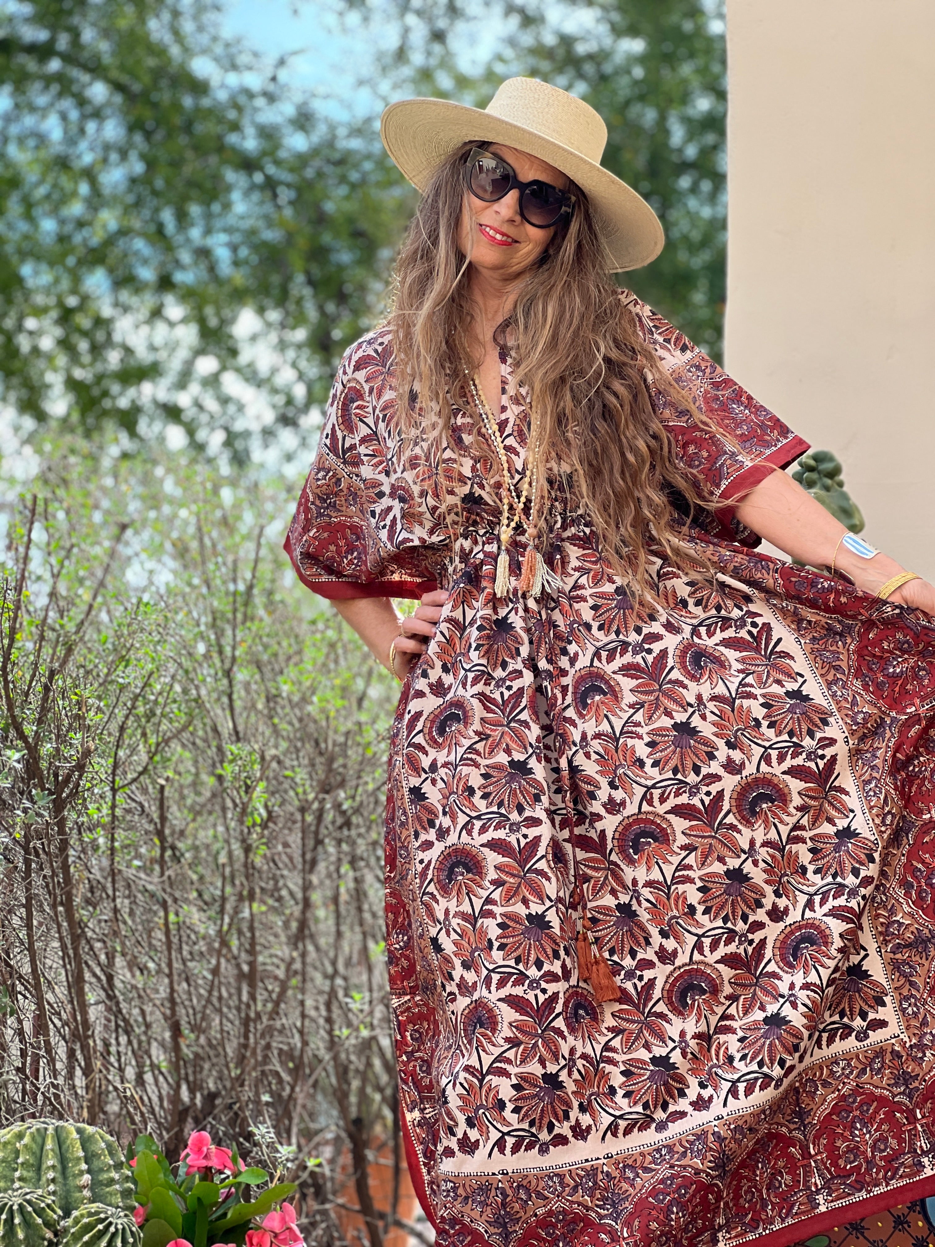 Osborne Floral Maxi Kaftan Natural Dyes