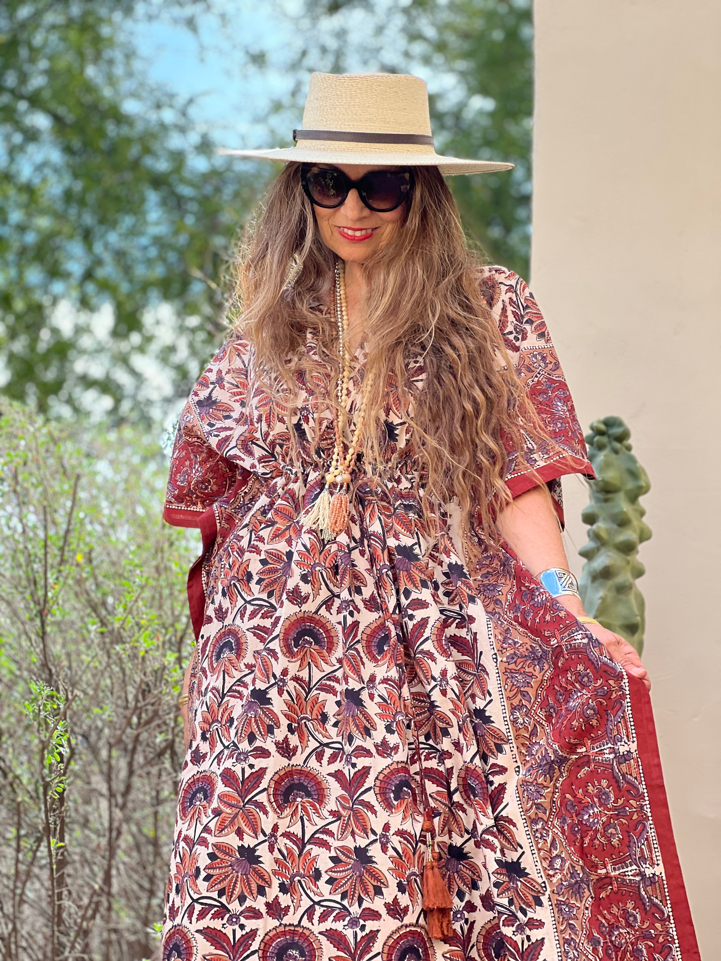 Osborne Floral Maxi Kaftan Natural Dyes