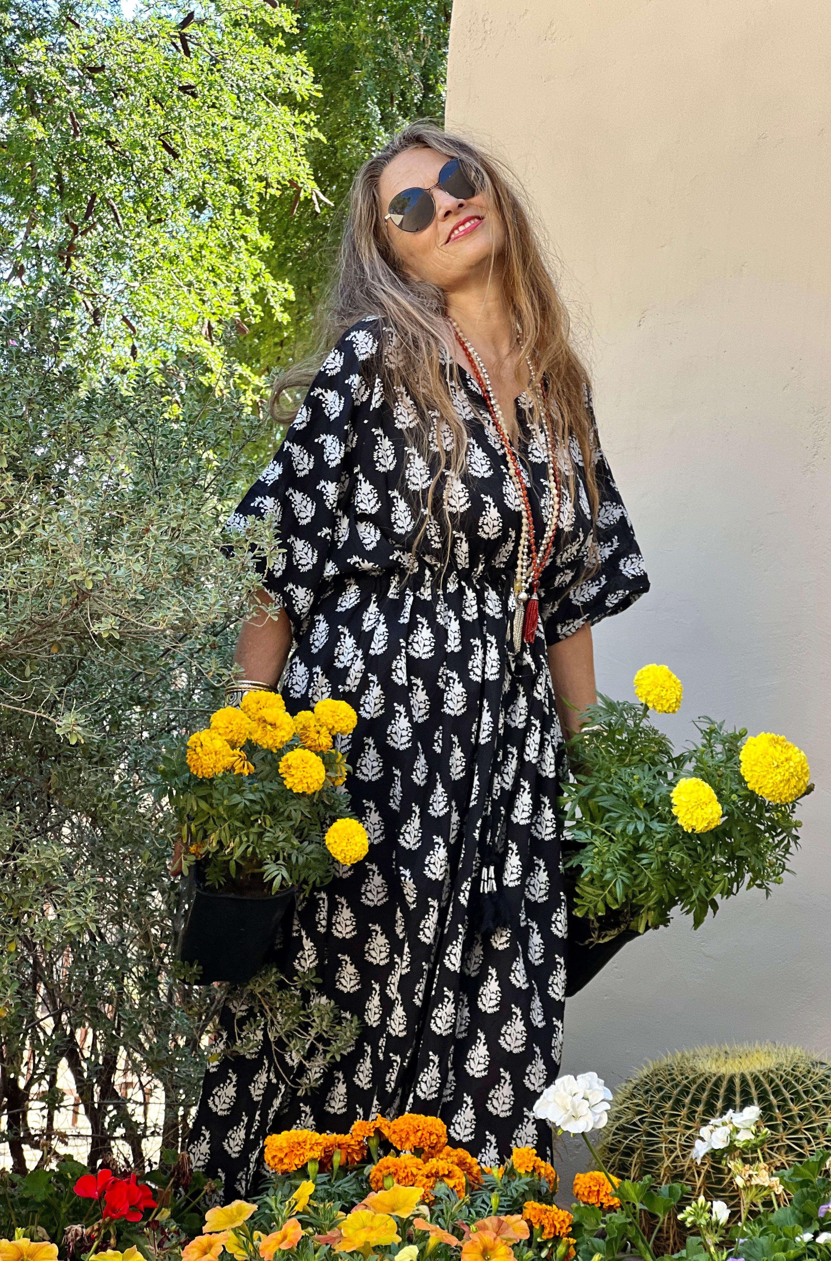 Luisa Obsidian Maxi Kaftan Dress Store Credit