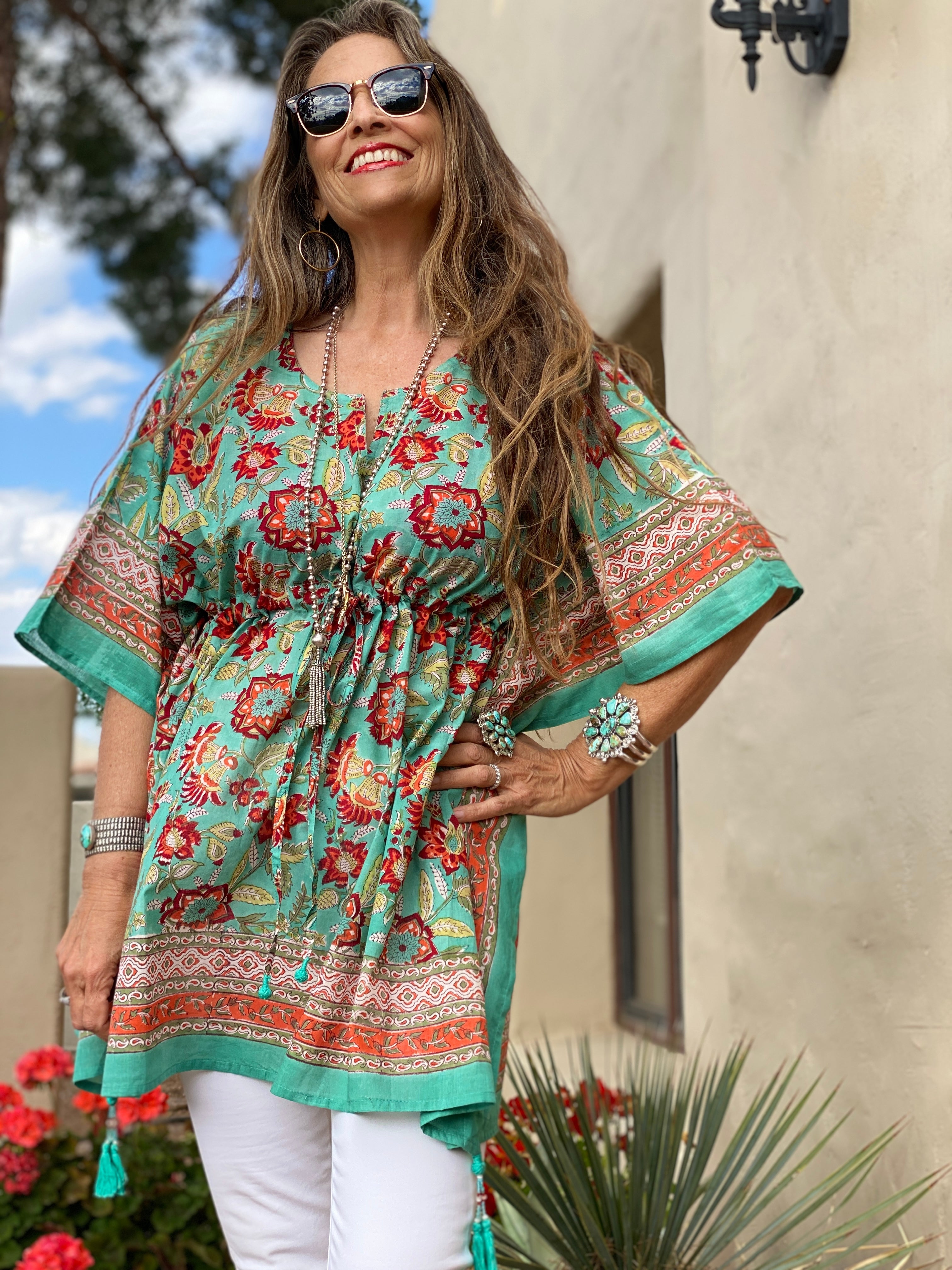 Fiji Floral Short Kaftan