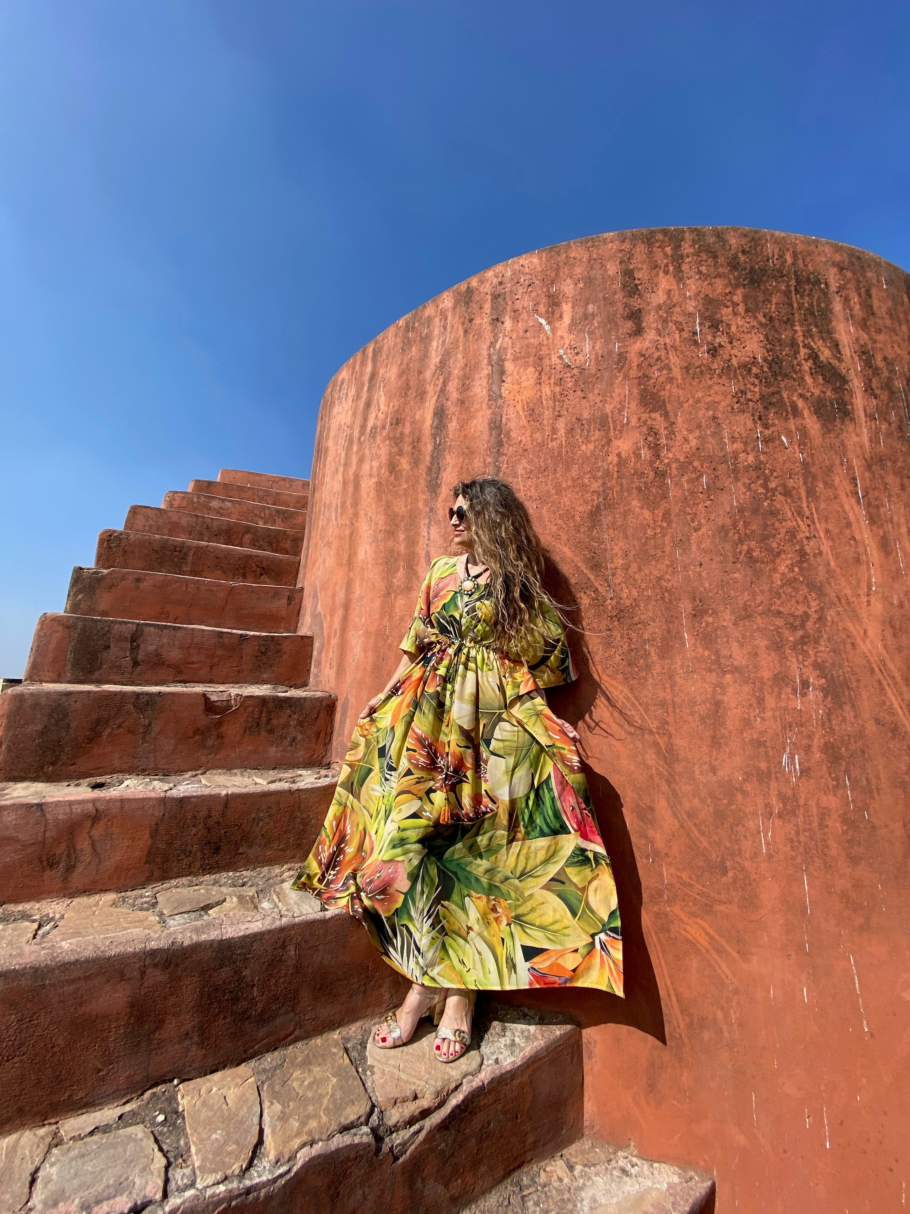 Tutti Frutti Italian Silk Maxi Kaftan Dress