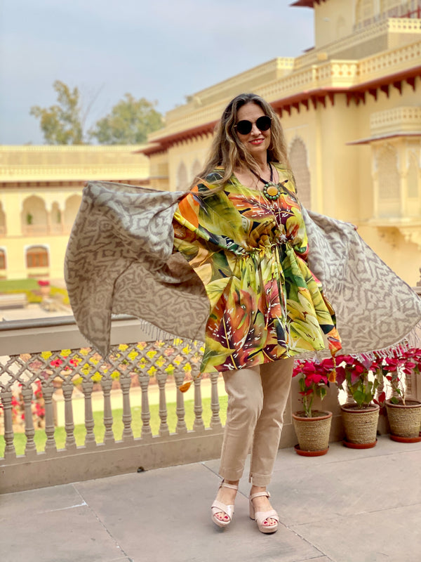 Tutti Frutti Italian Silk Short Kaftan
