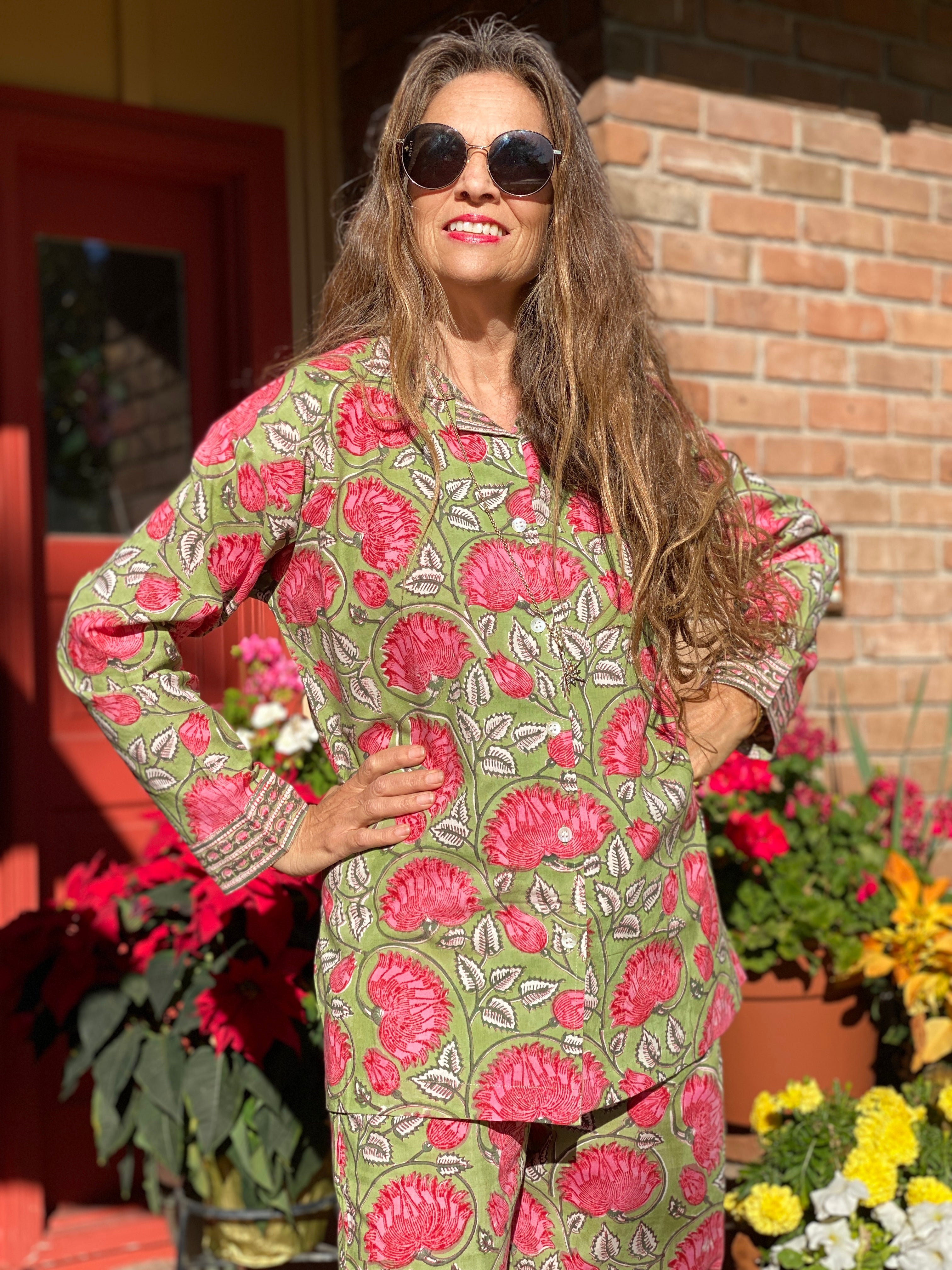 Francis Floral Cotton Long Sleeve Pajamas