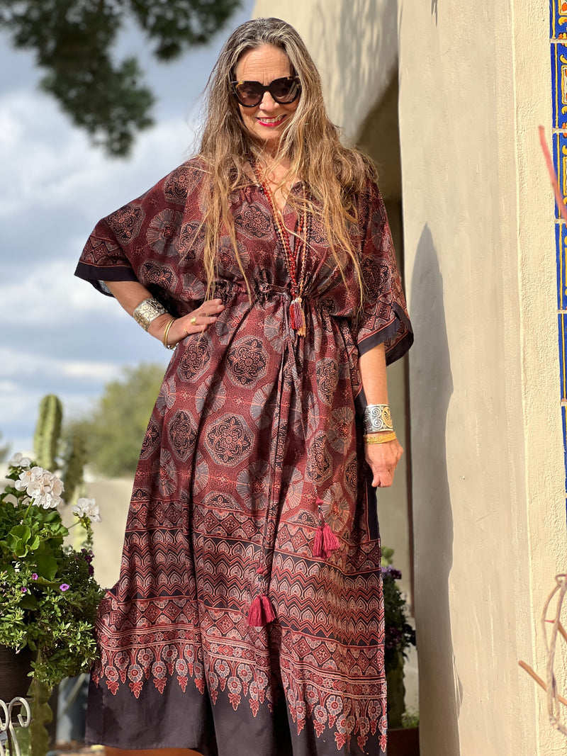 Persephone Muse Maxi Kaftan Dress Natural Dyes
