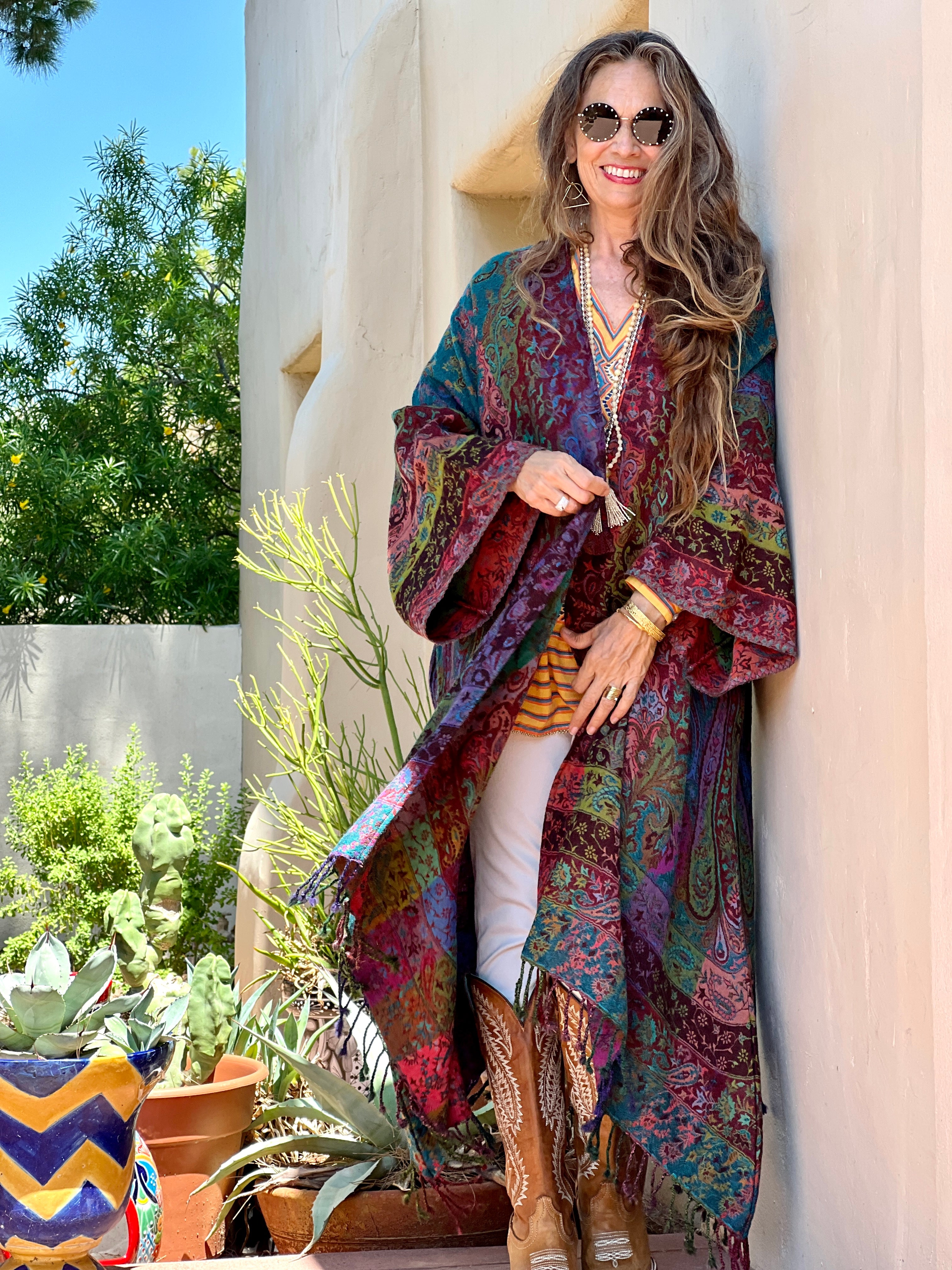 Joseph's Multicolour Boiled Wool Kimono Coat