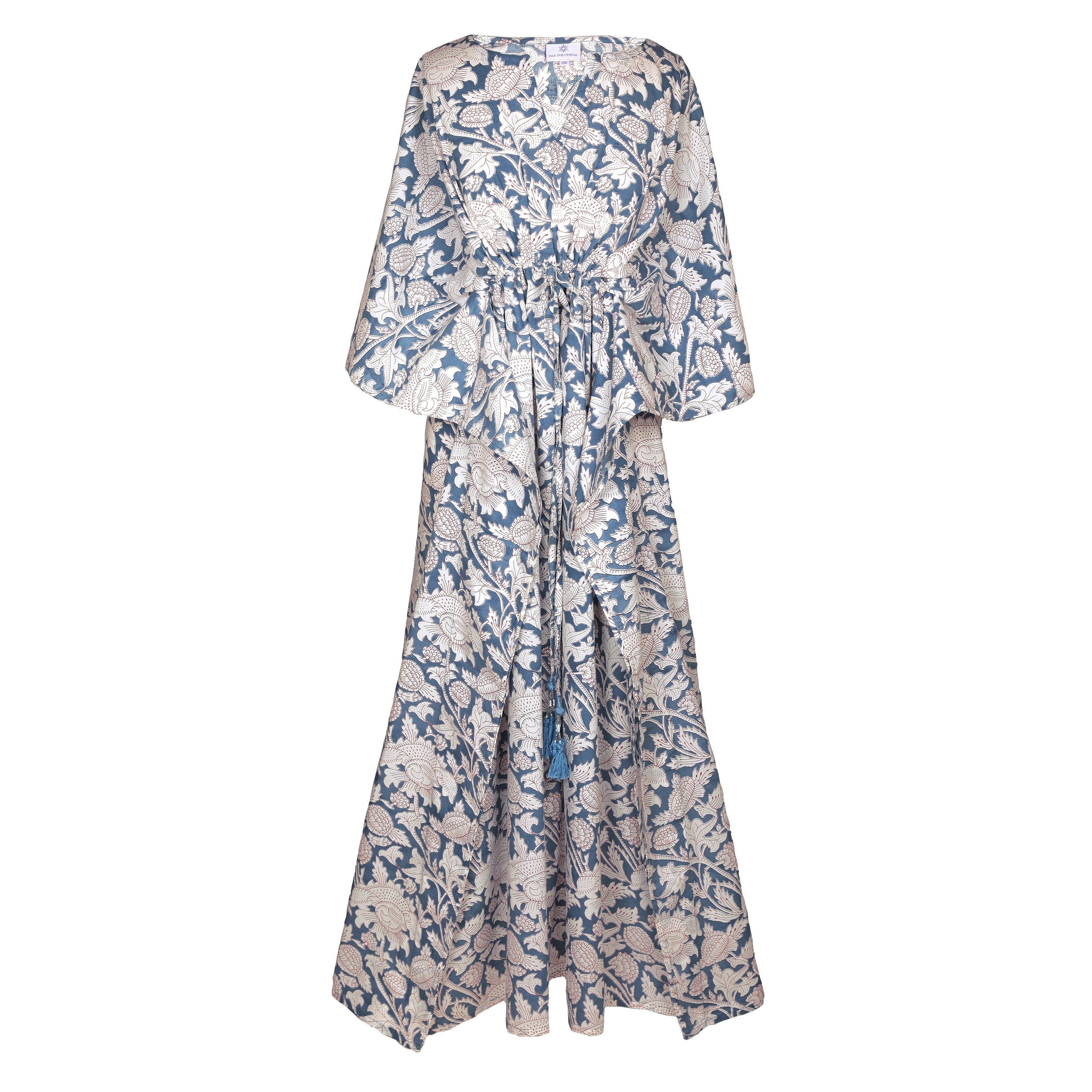 Laura Pewter Floral Maxi Kaftan Dress
