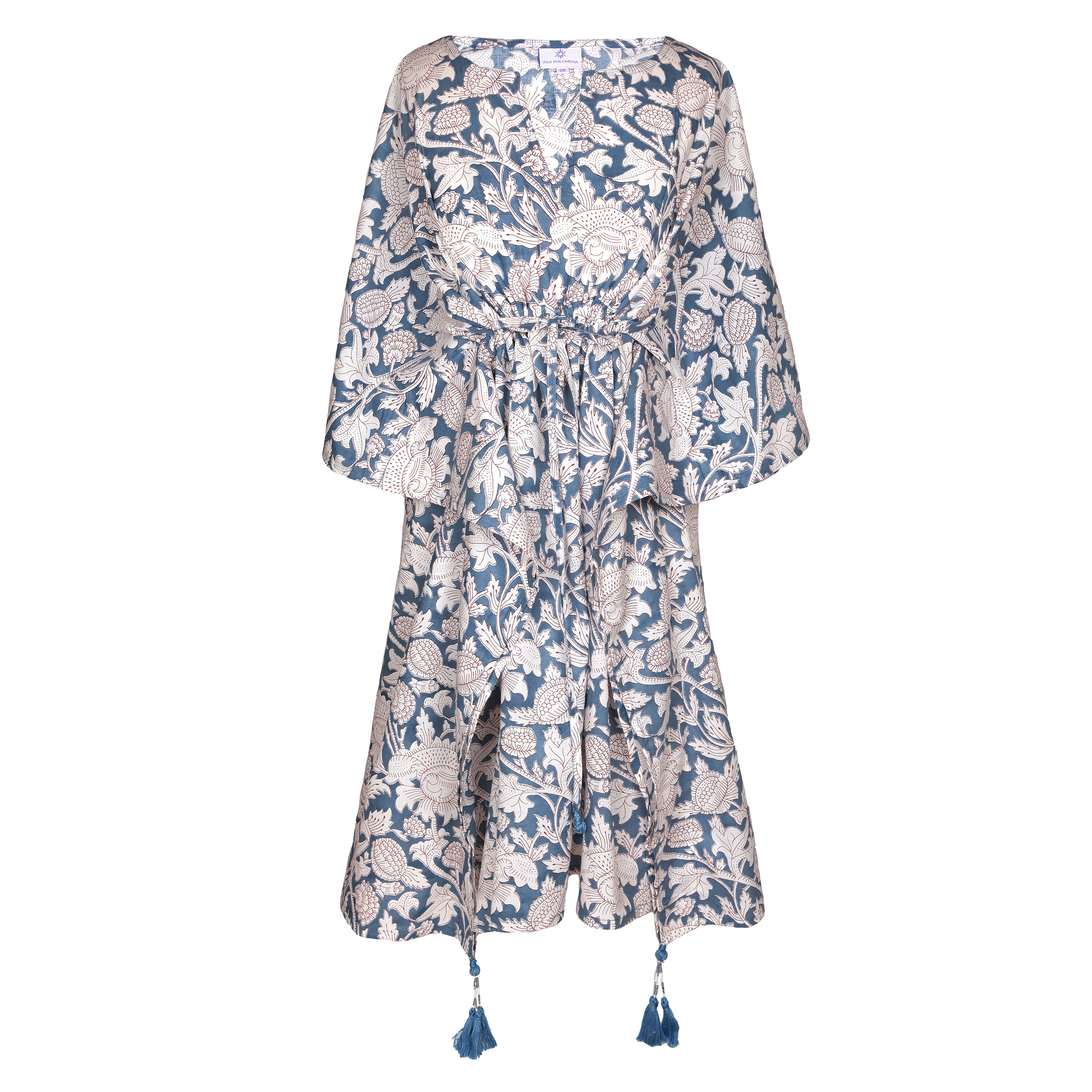 Laura Pewter Floral Midi Kaftan Dress