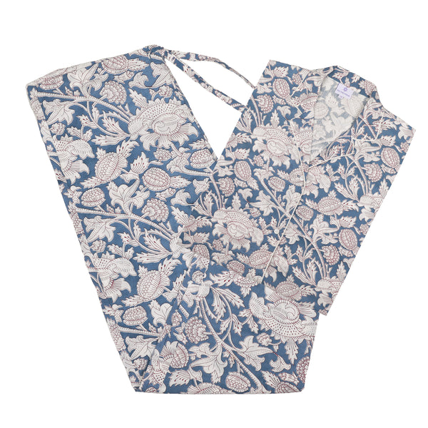 Laura Pewter Cotton Pajamas Long Sleeve