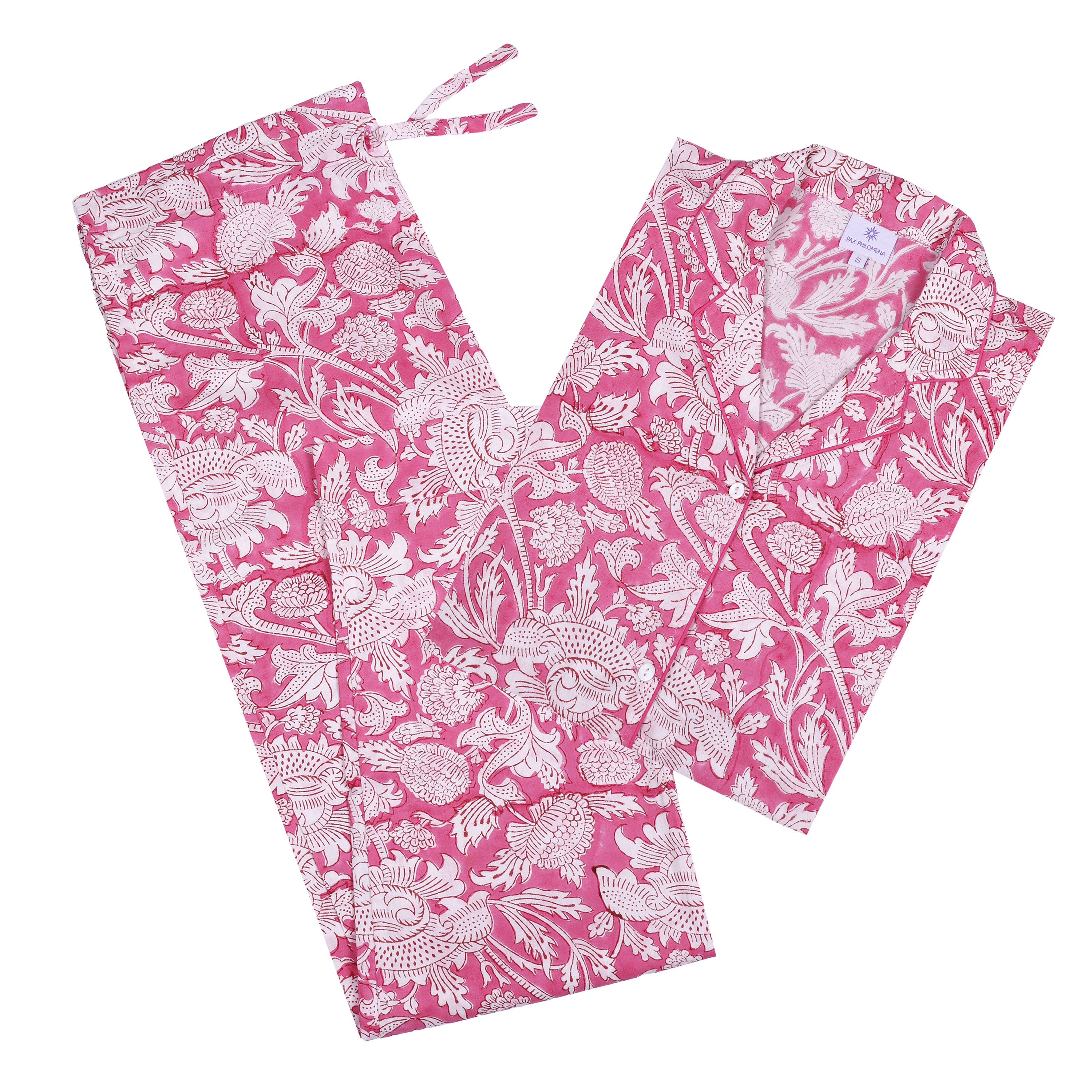 Pink floral cotton Pajama long sleeve