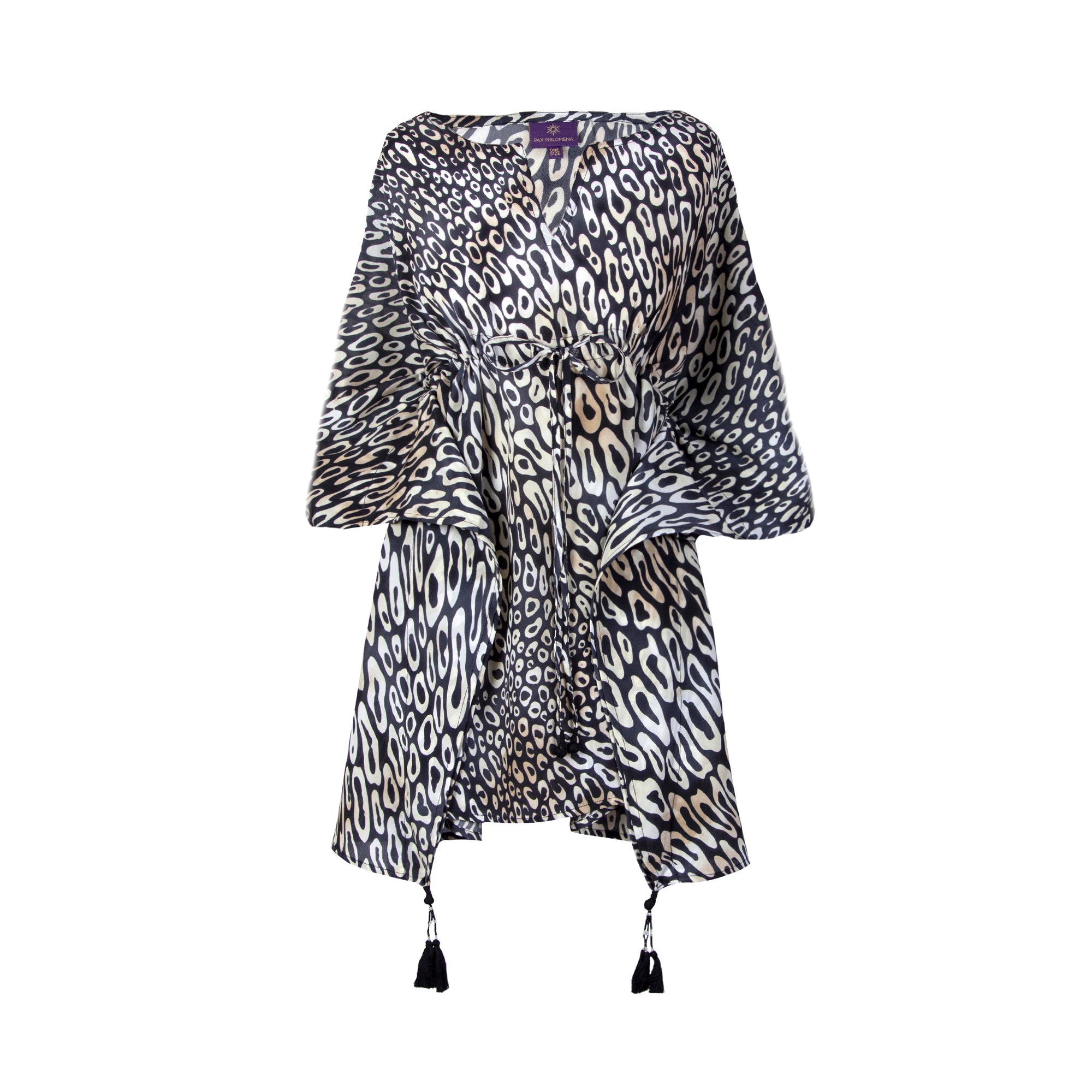 Leopardo Italian Silk Crepe Poncho
