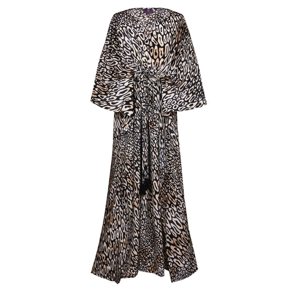 Leopardo Italian Silk Maxi Kaftan Dress