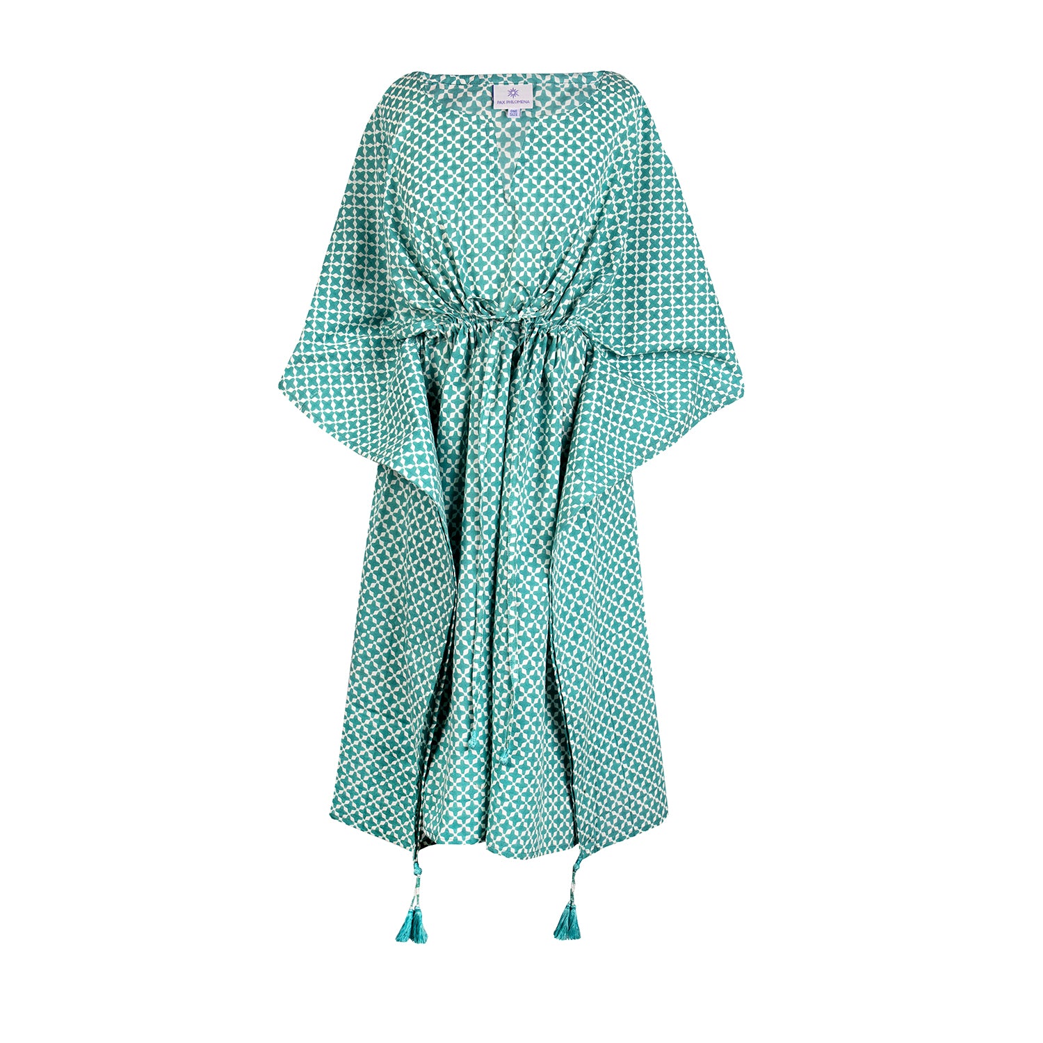 Mykonos Aqua Midi Kaftan Dress Final Sale