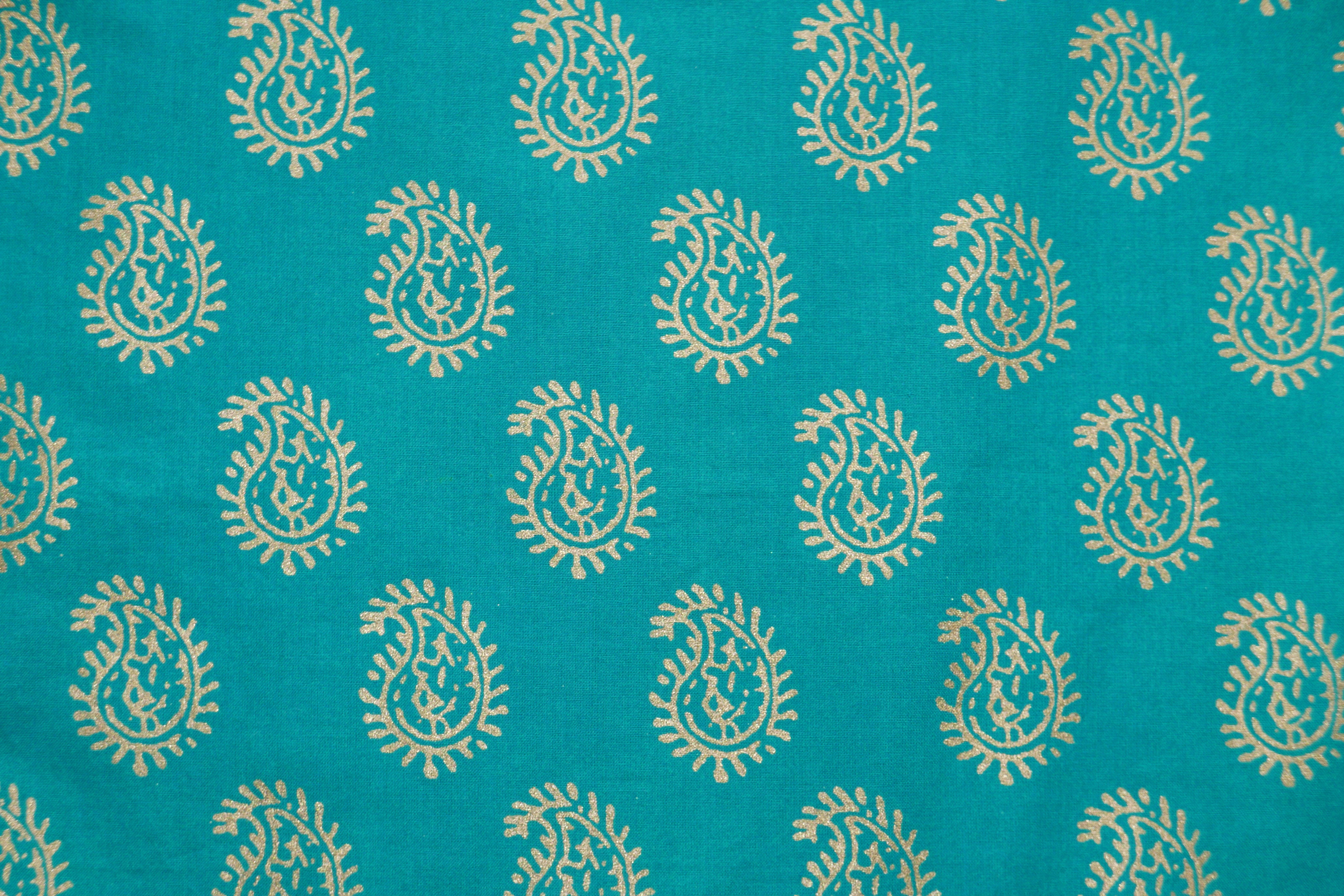 Meera Turquoise Paisley Midi Kaftan Dress