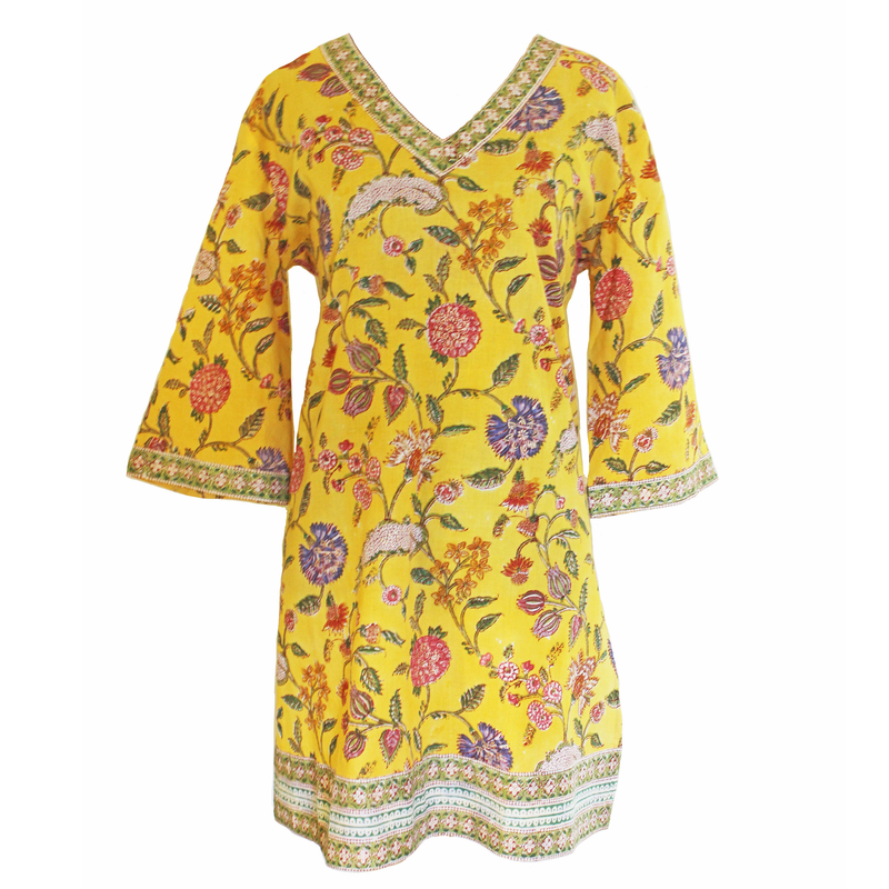 Michele Floral Cotton Tunic AVAILABLE IN MEDIUM  FINAL SALE STORE CREDIT ONLY