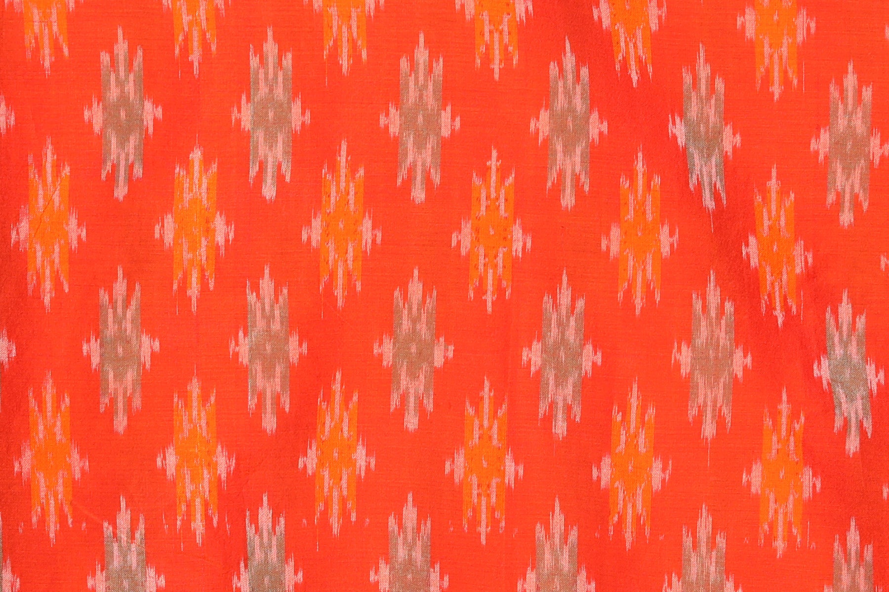 Monarch Orange Silk Cotton Ikat Maxi