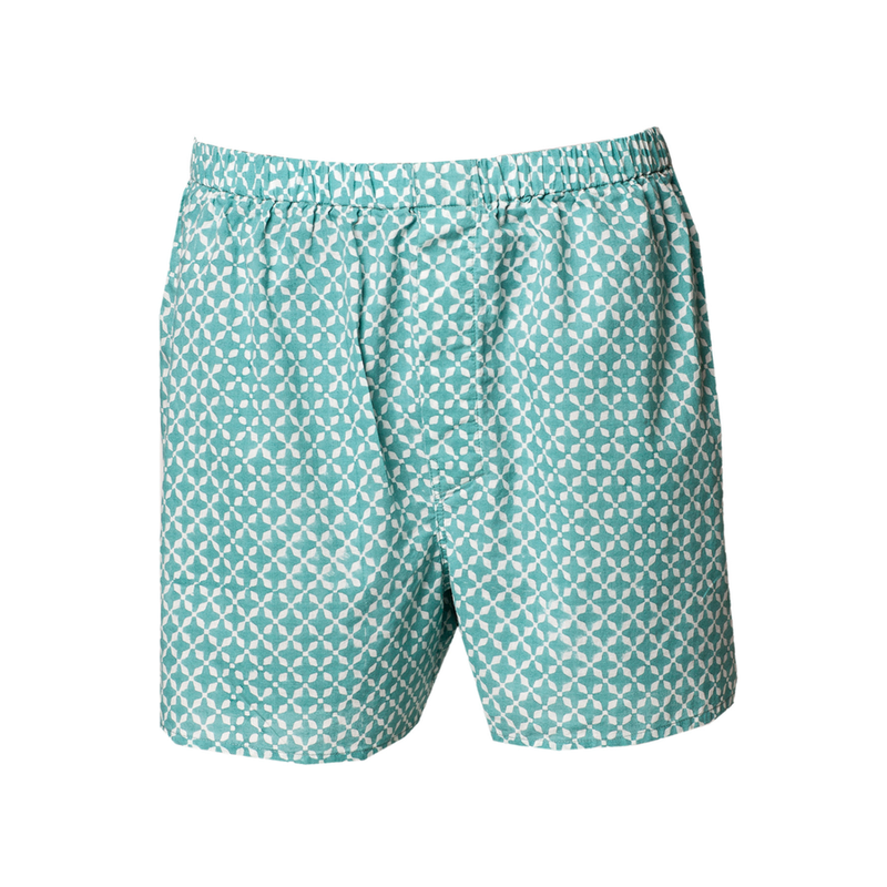 Mykonos Aqua Cotton Boxer Shorts FINAL SALE