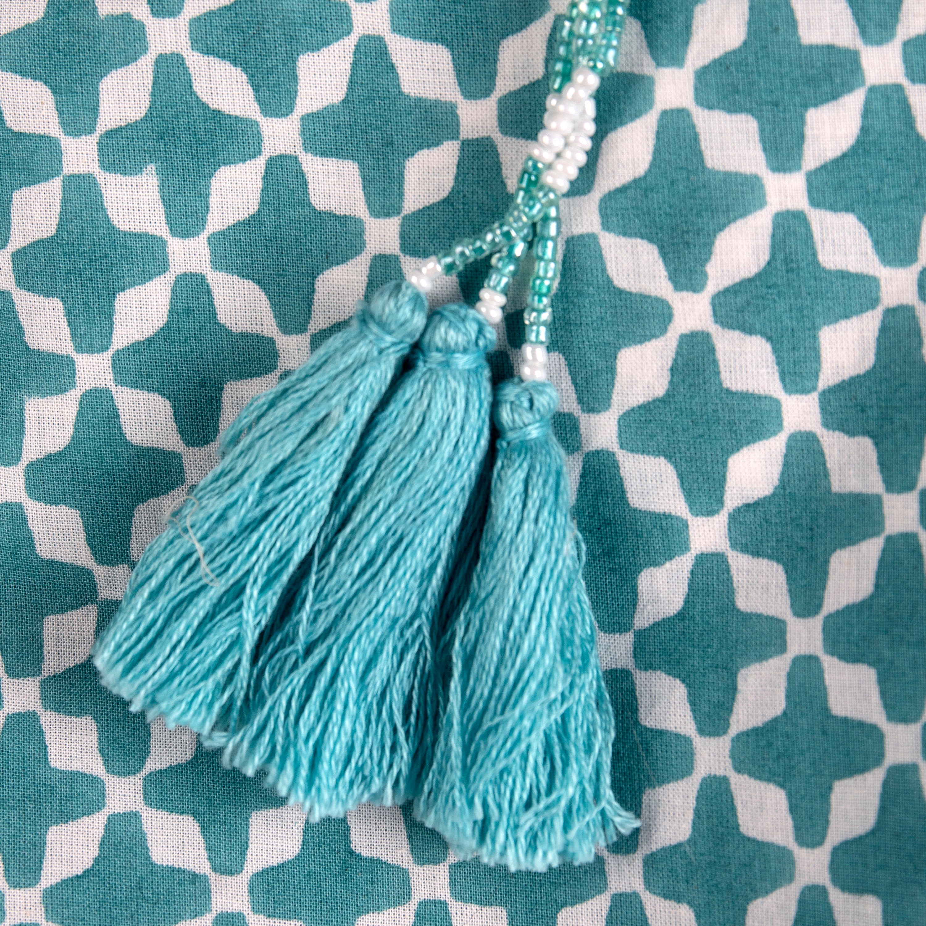 Mykonos Aqua Midi Kaftan Dress Final Sale