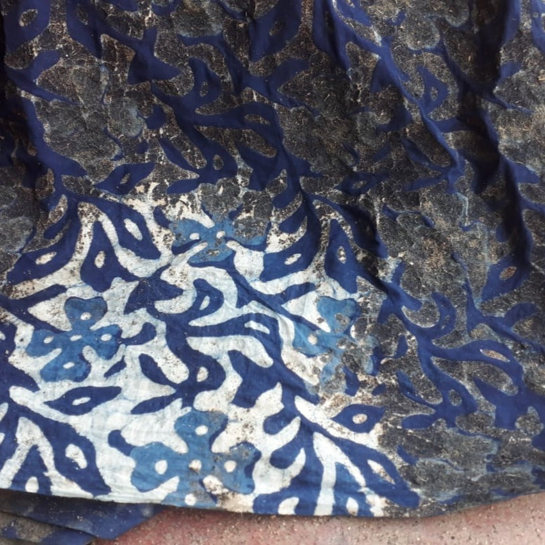 Mud Dyed Fabric to Create the Isadora Maxi Kaftan Dress