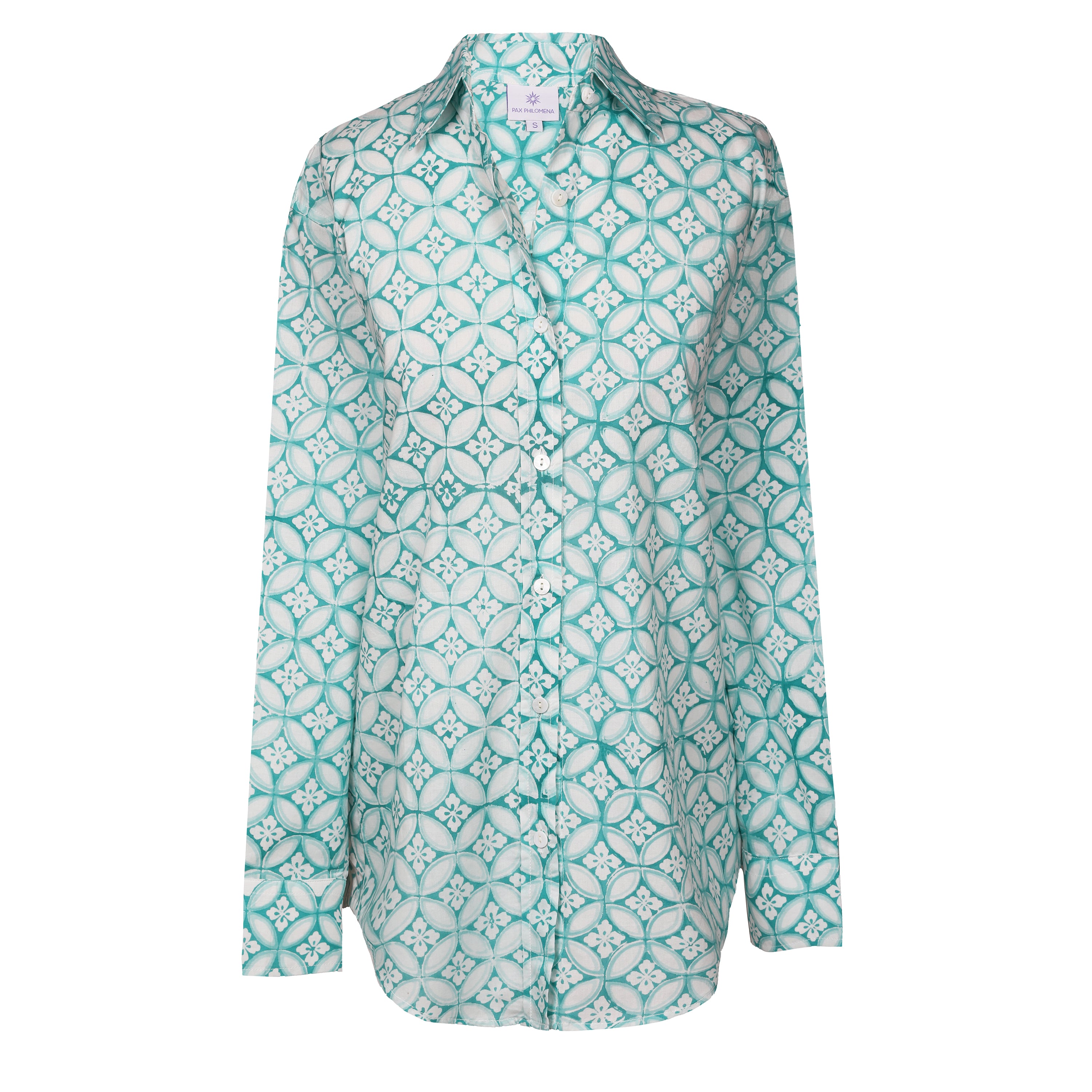 Nina Aqua Women's Button Down Blouse STORE CREDIT ONLY