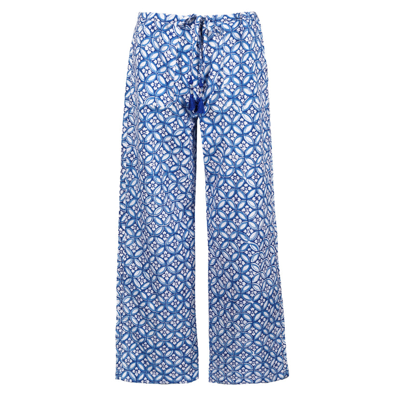 Nina Blue Cotton Lounge Pants