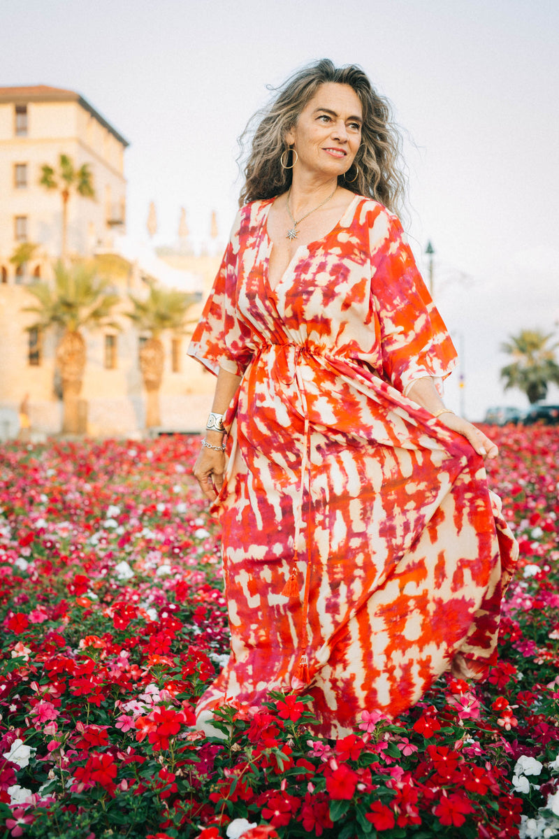 Amalfi Italian Silk Maxi Kaftan Dress