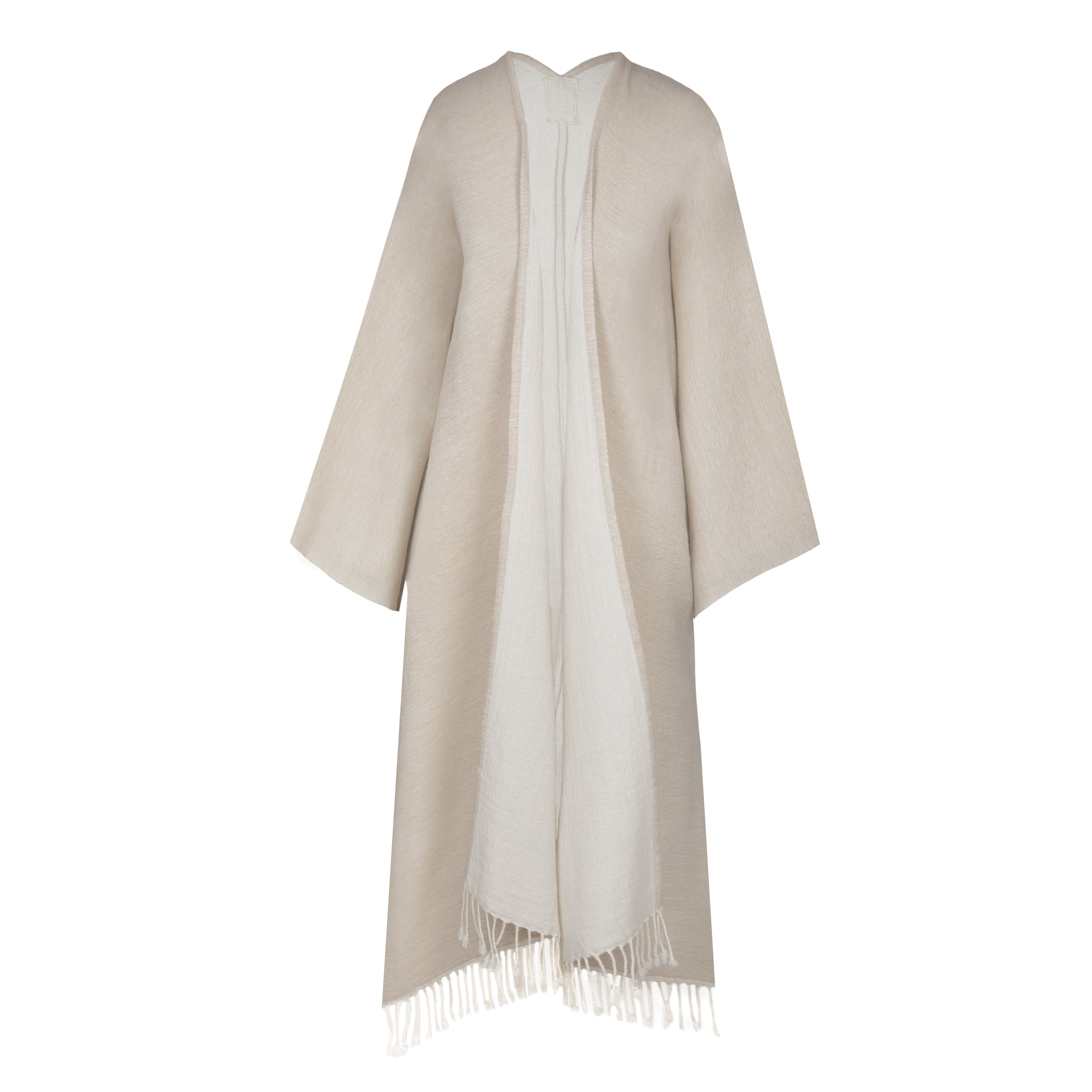 Boiled wool fashion kimono coat