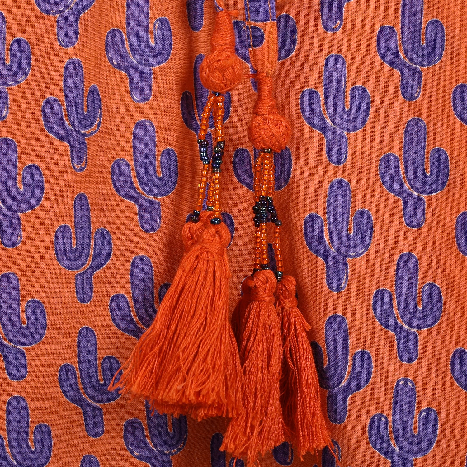 Phoenix Purple Cactus Maxi Kaftan Dress