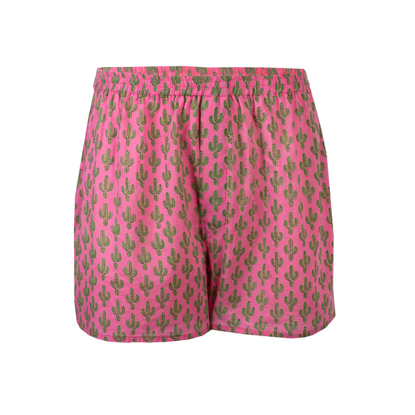 Pink Prickly Pax Cactus Boxers Shorts FINAL SALE