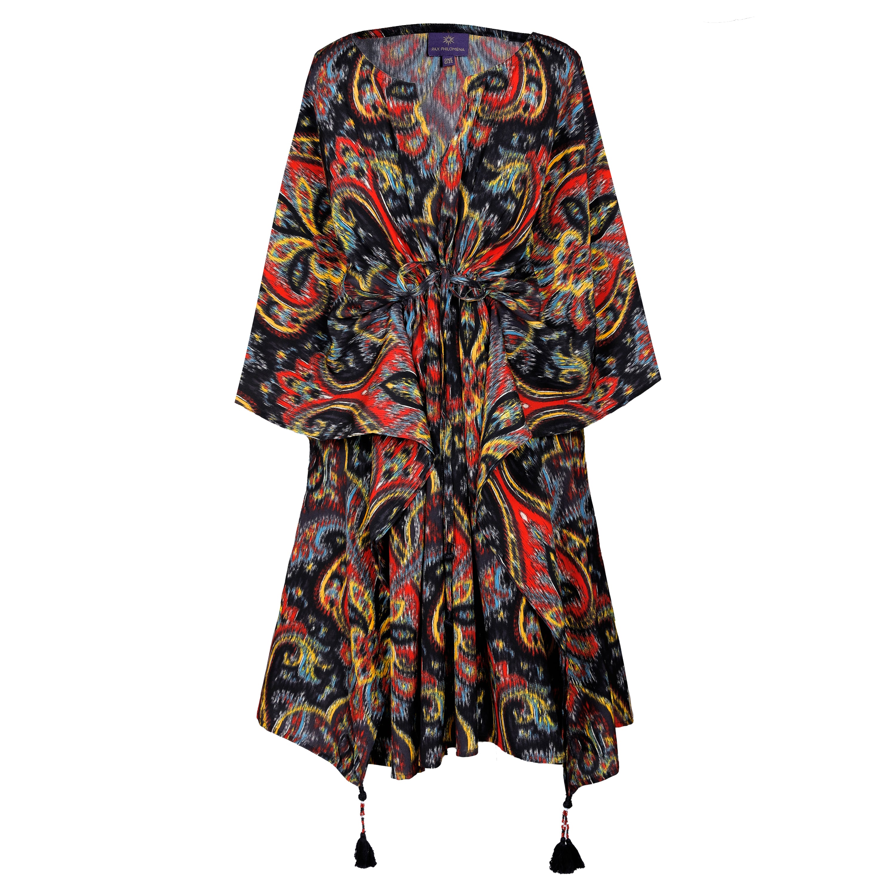 Prima Donna Paisley Italian Silk Midi Kaftan Dress