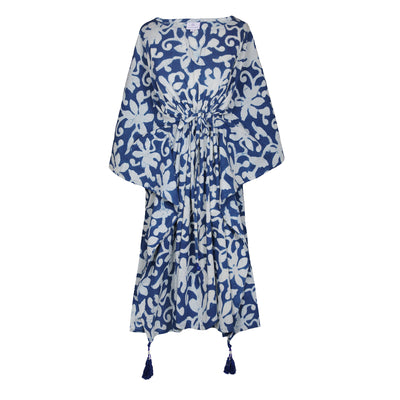 Sarah Midi Indigo Kaftan Dress