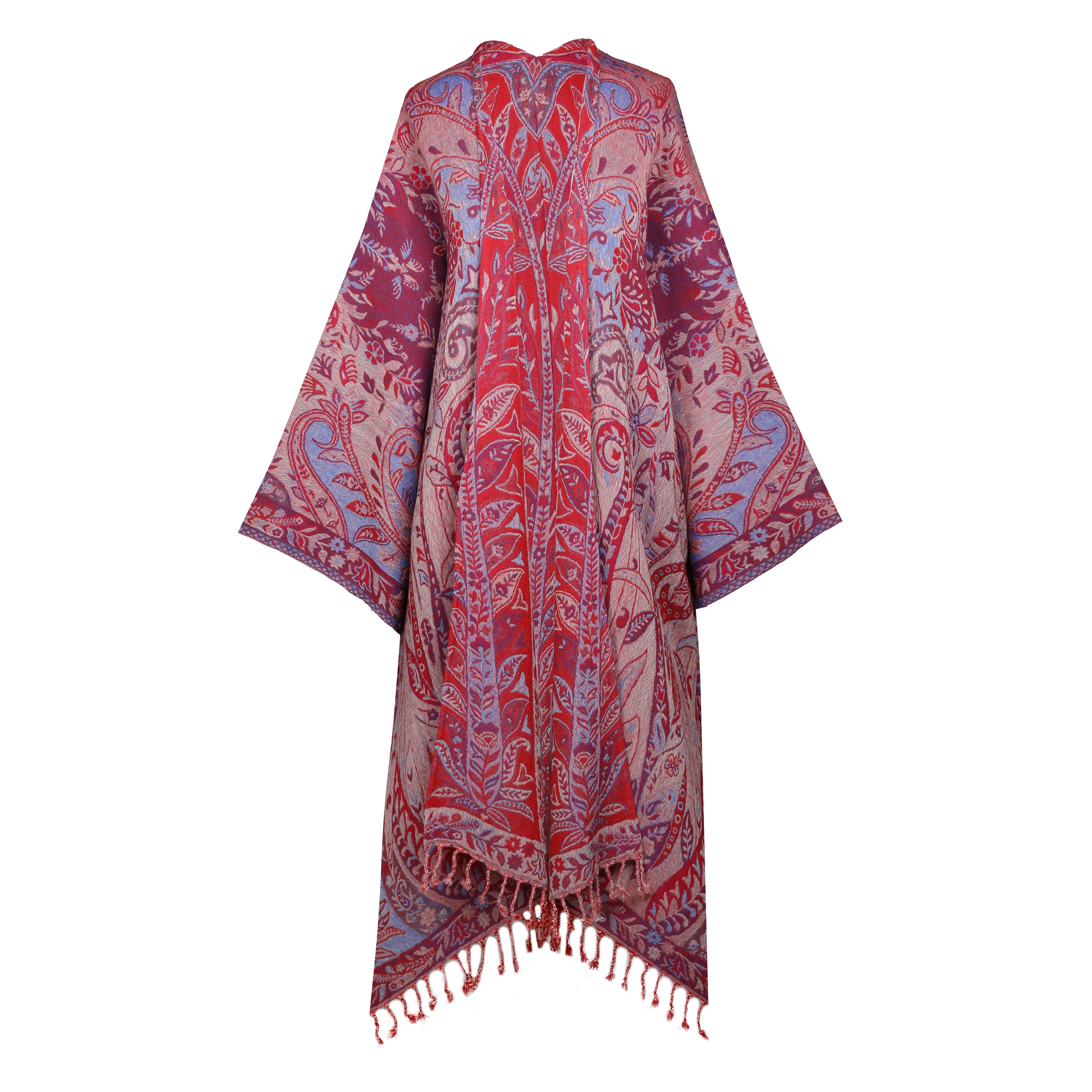 Scarlet Pimpernel Paisley Boiled Wool Kimono Coat