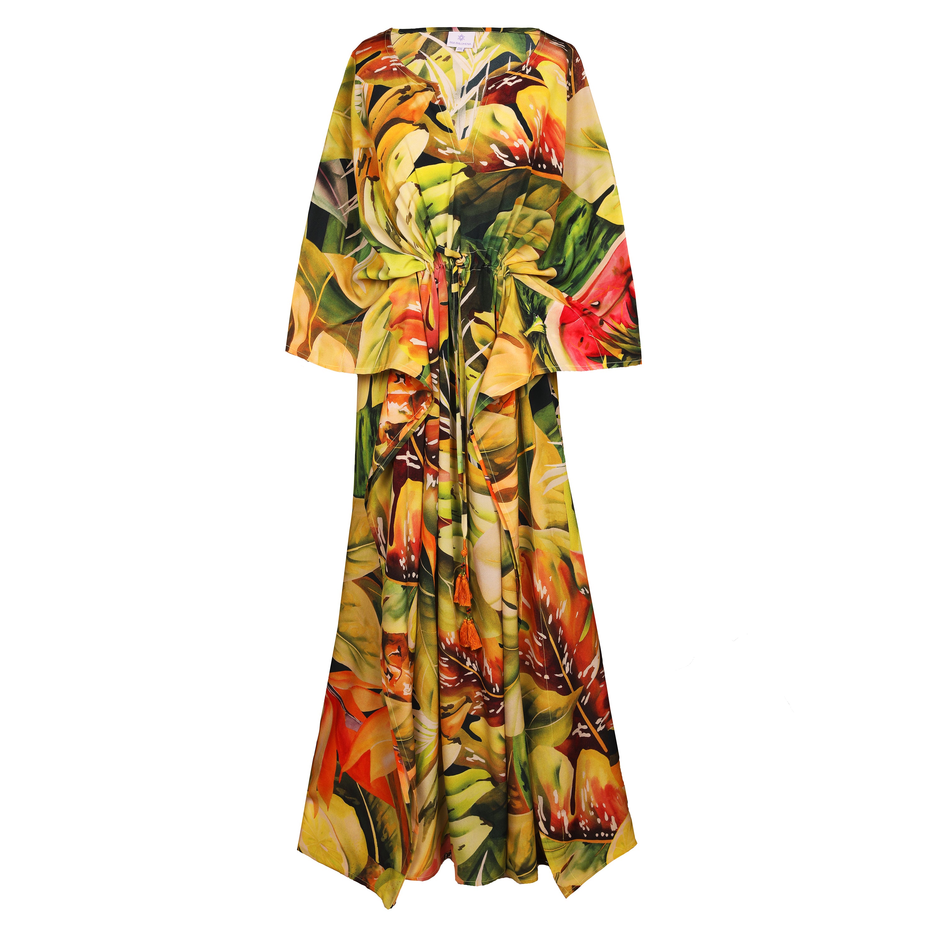 Tutti Frutti Italian Silk Maxi Kaftan Dress On Back Order 3-5 weeks