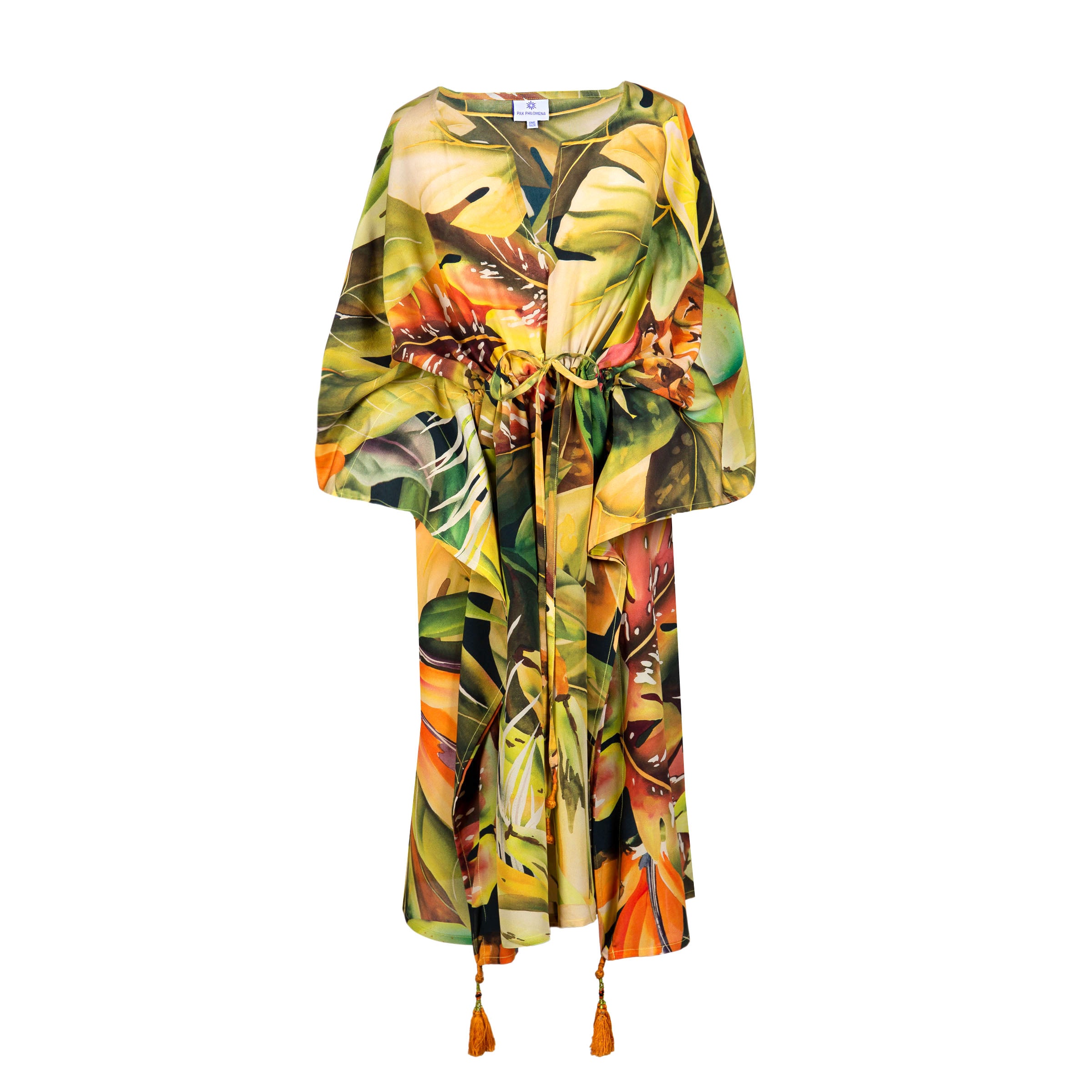 Tutti Frutti Italian Silk Midi Kaftan Dress