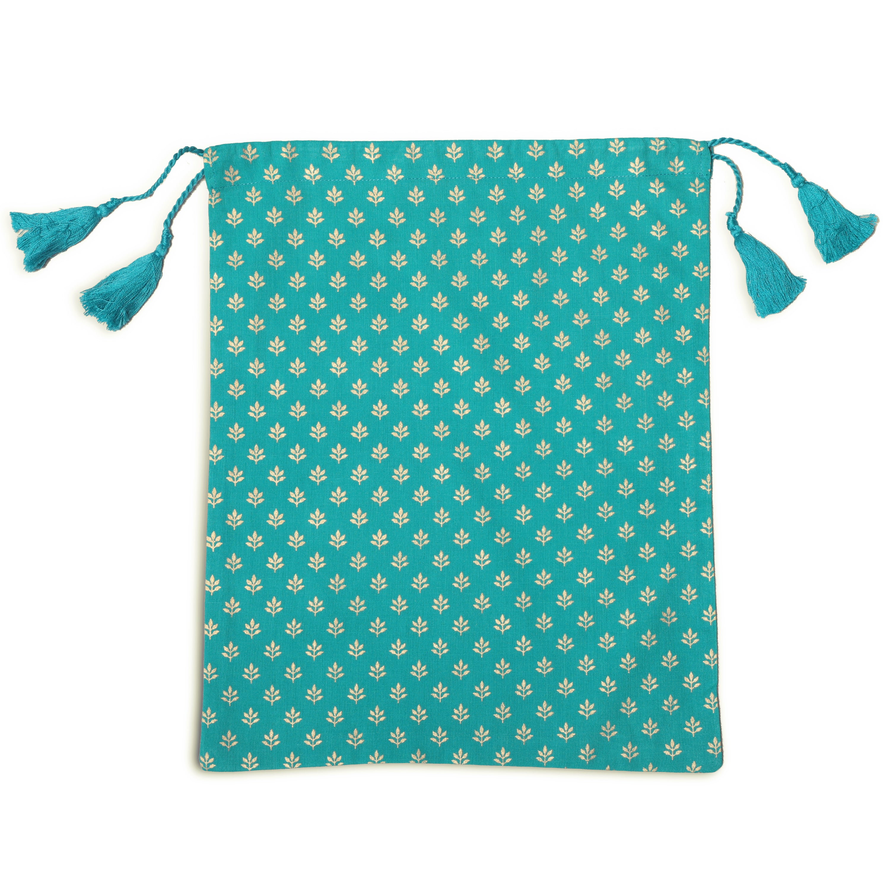 Victoria Turquoise Cotton Gift Bag