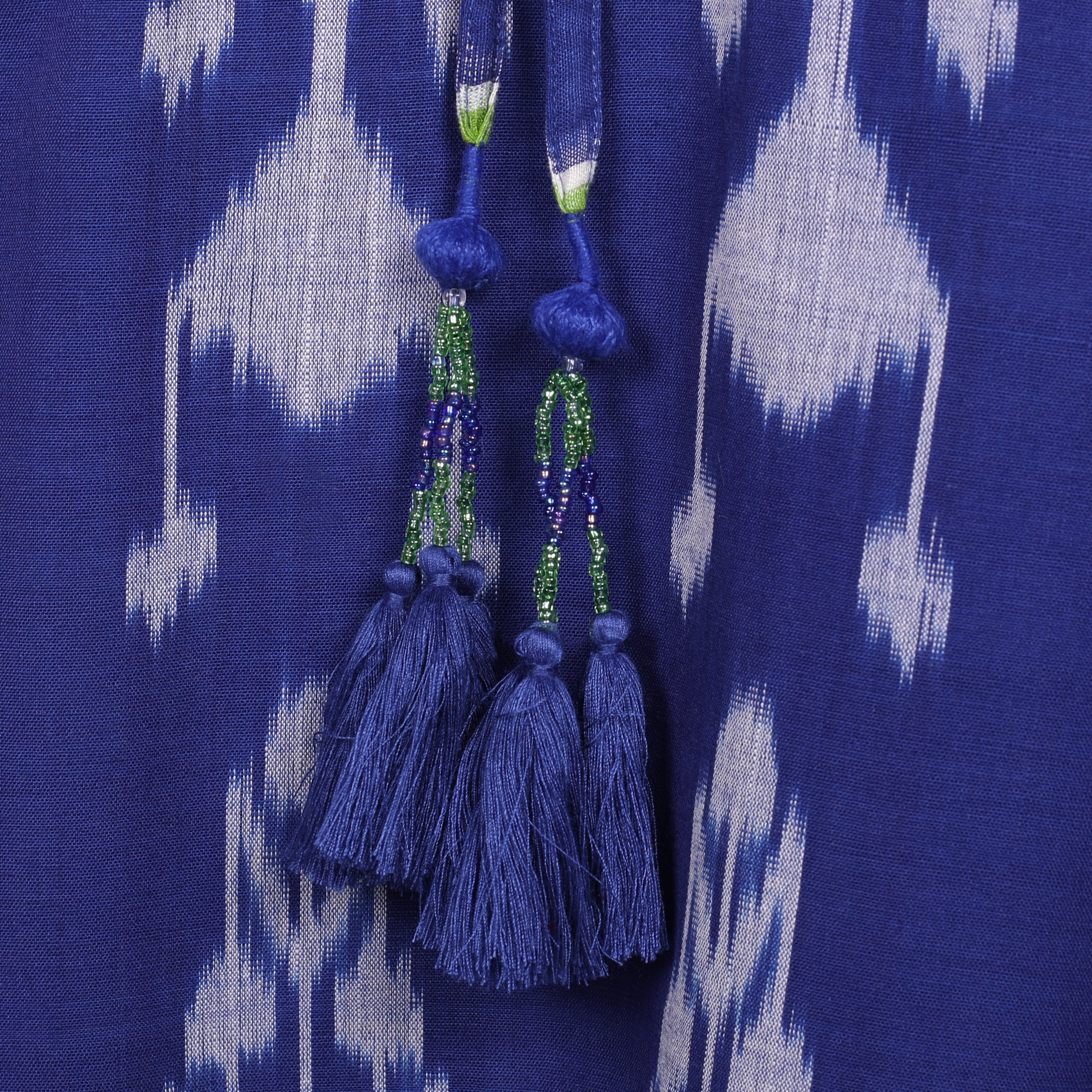 Zuni Cotton Ikat Midi Kaftan Dress