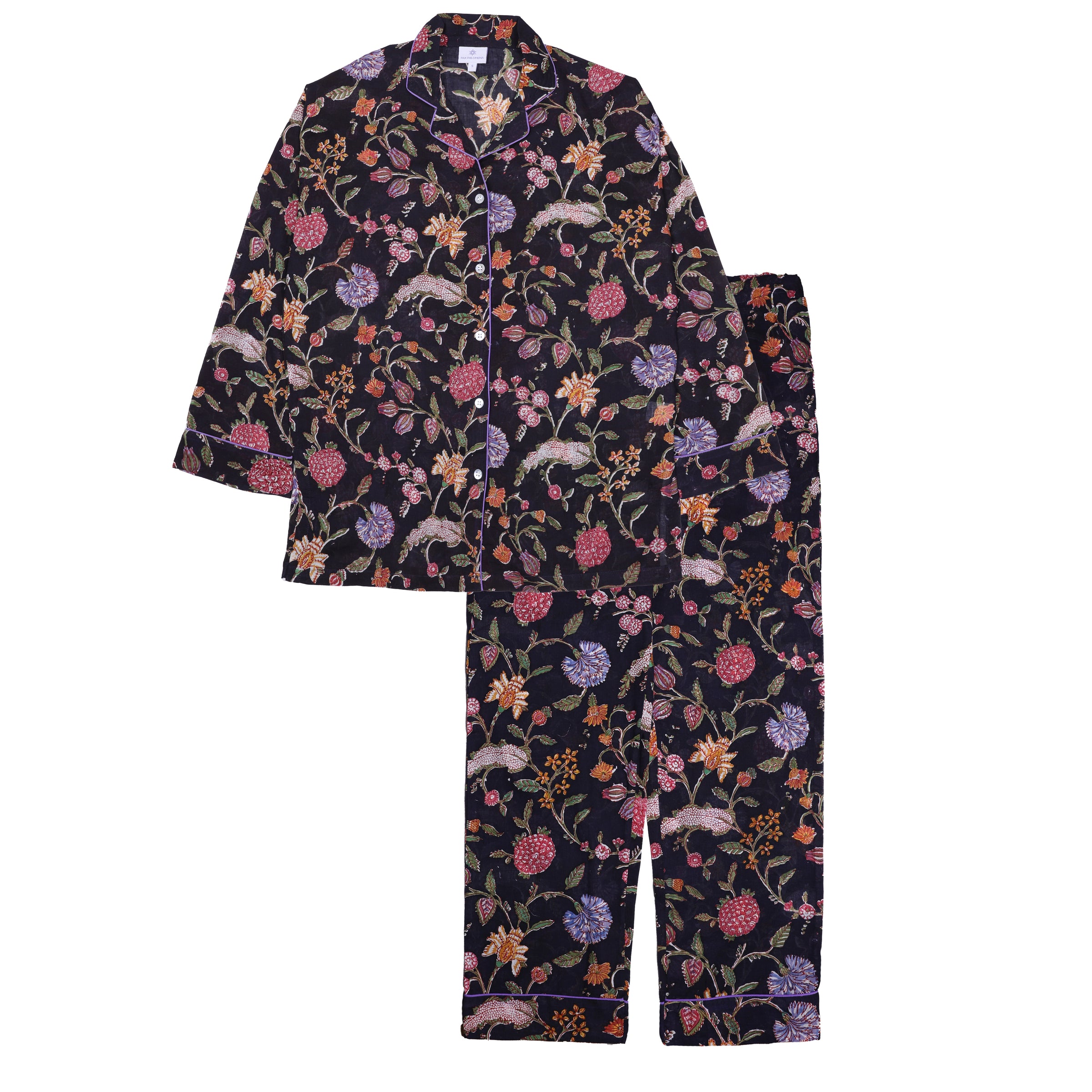 Black Beauty Floral Pajama Long Sleeve