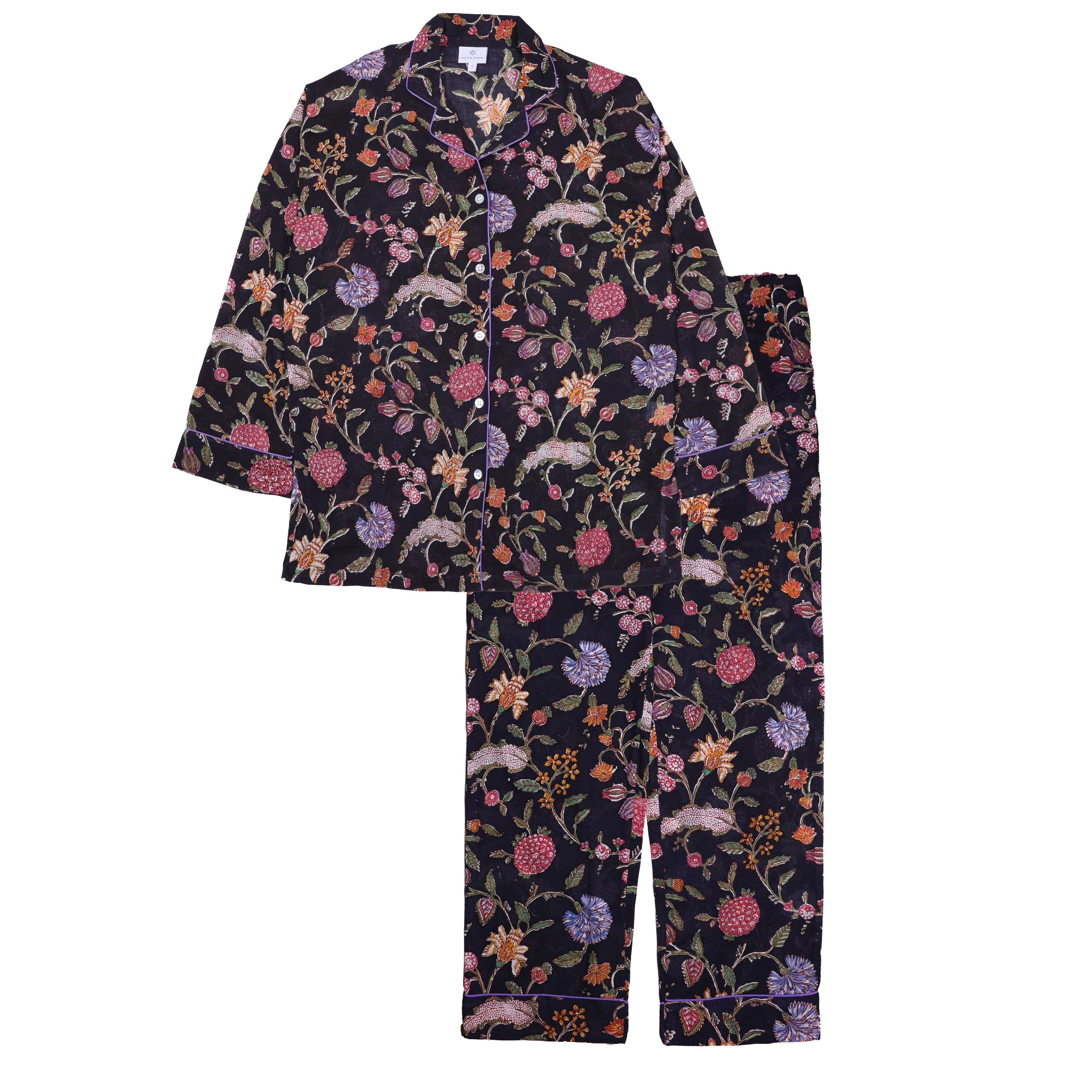 Black Beauty Floral Pajama Long Sleeve